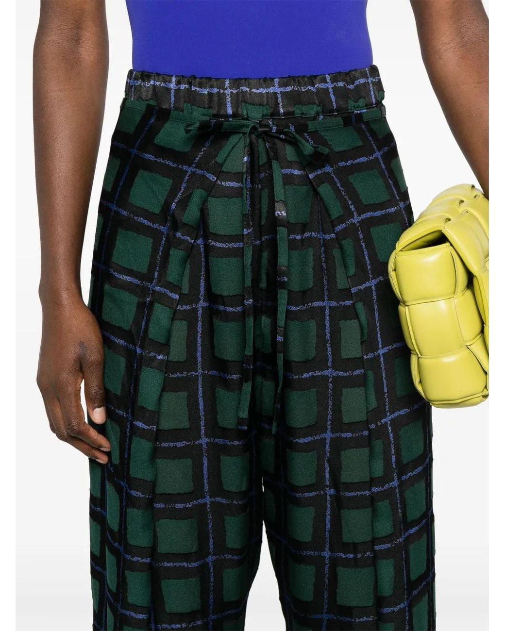 Henrik Vibskov Black Check-Pattern Straight Trousers