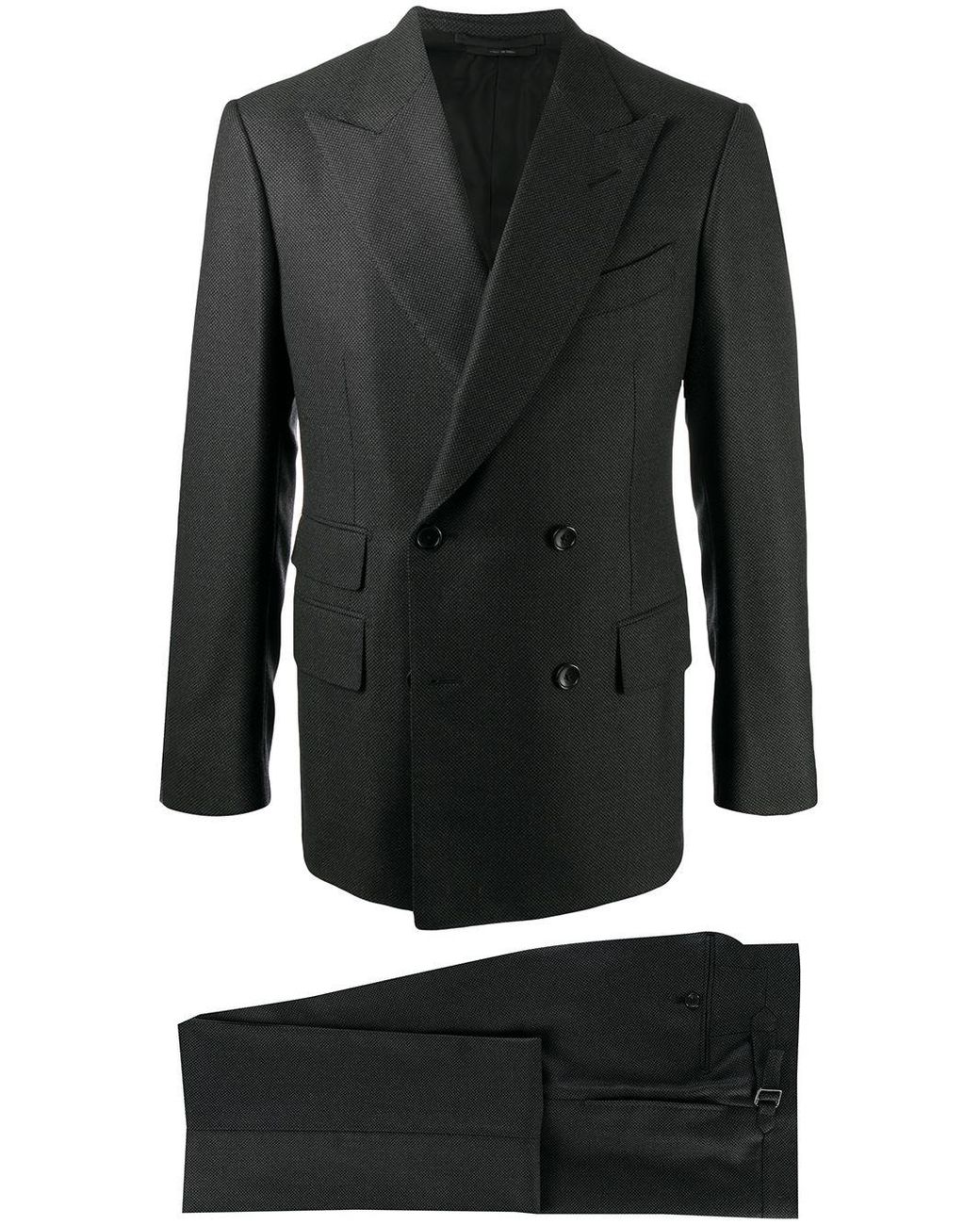 Tom Ford Wool Twopiece Doublebreasted Suit in Grey (Gray) for Men Lyst