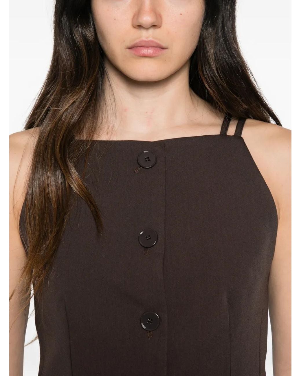 ViCOLO Button-Up Top in het Brown
