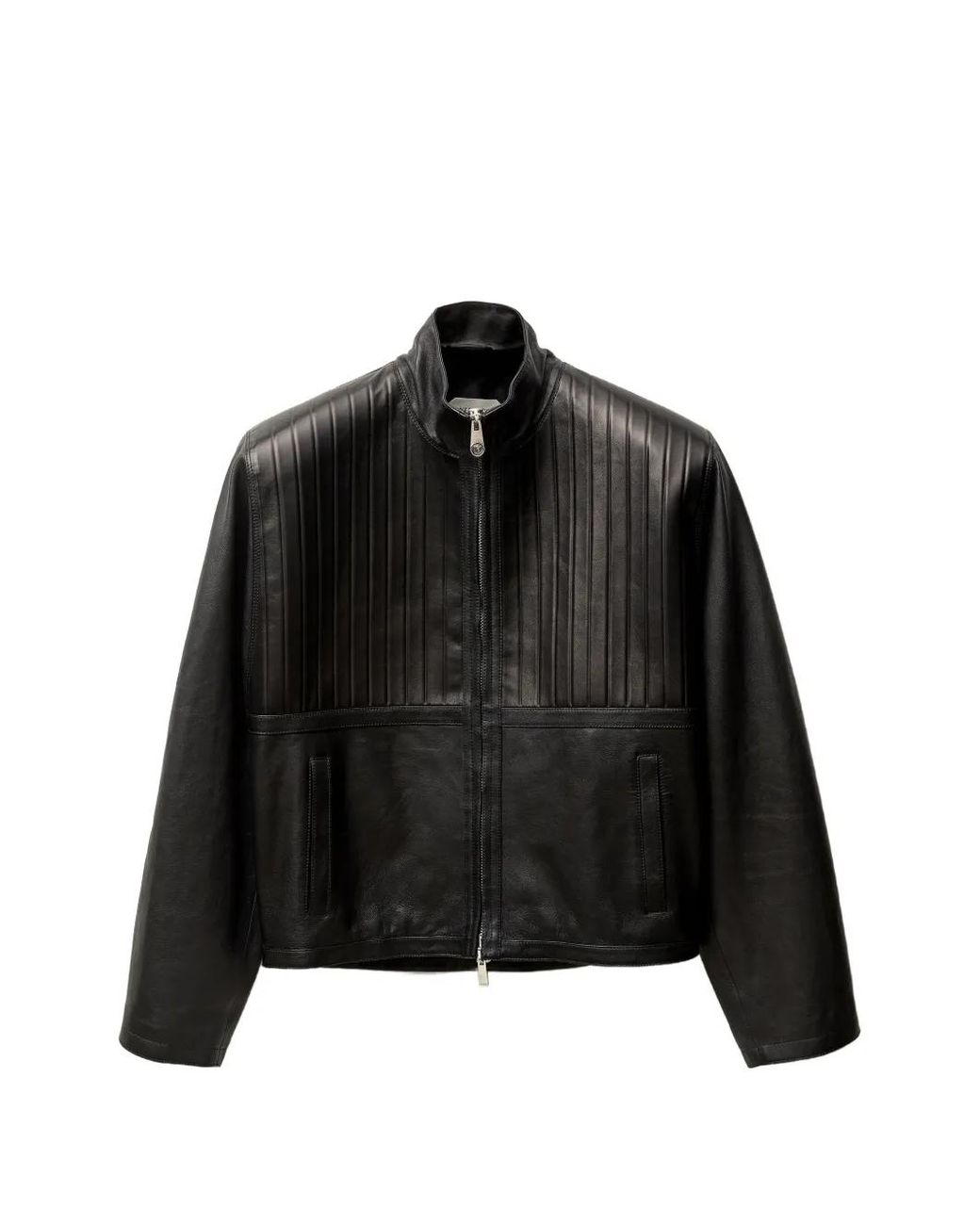 Versace Black Veste En Cuir for men