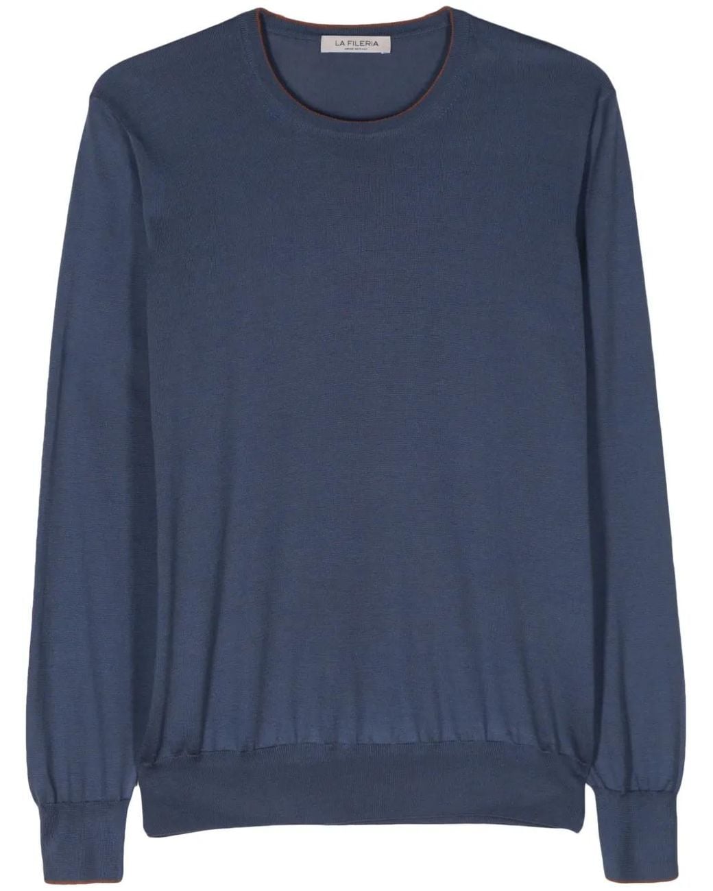 Fileria Blue Fine-Knit Jumper for men