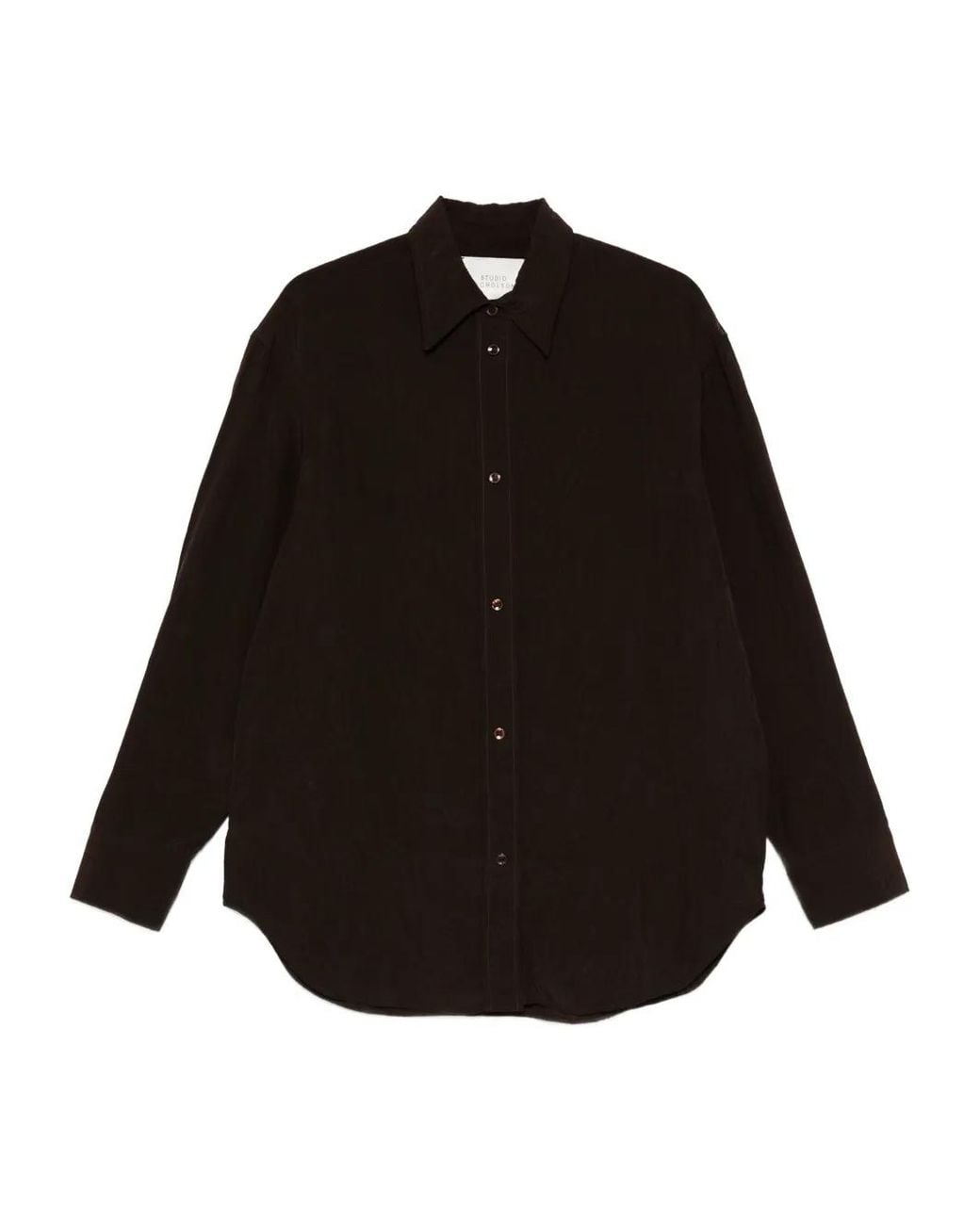 Studio Nicholson Black Textured Button-Down Shirt