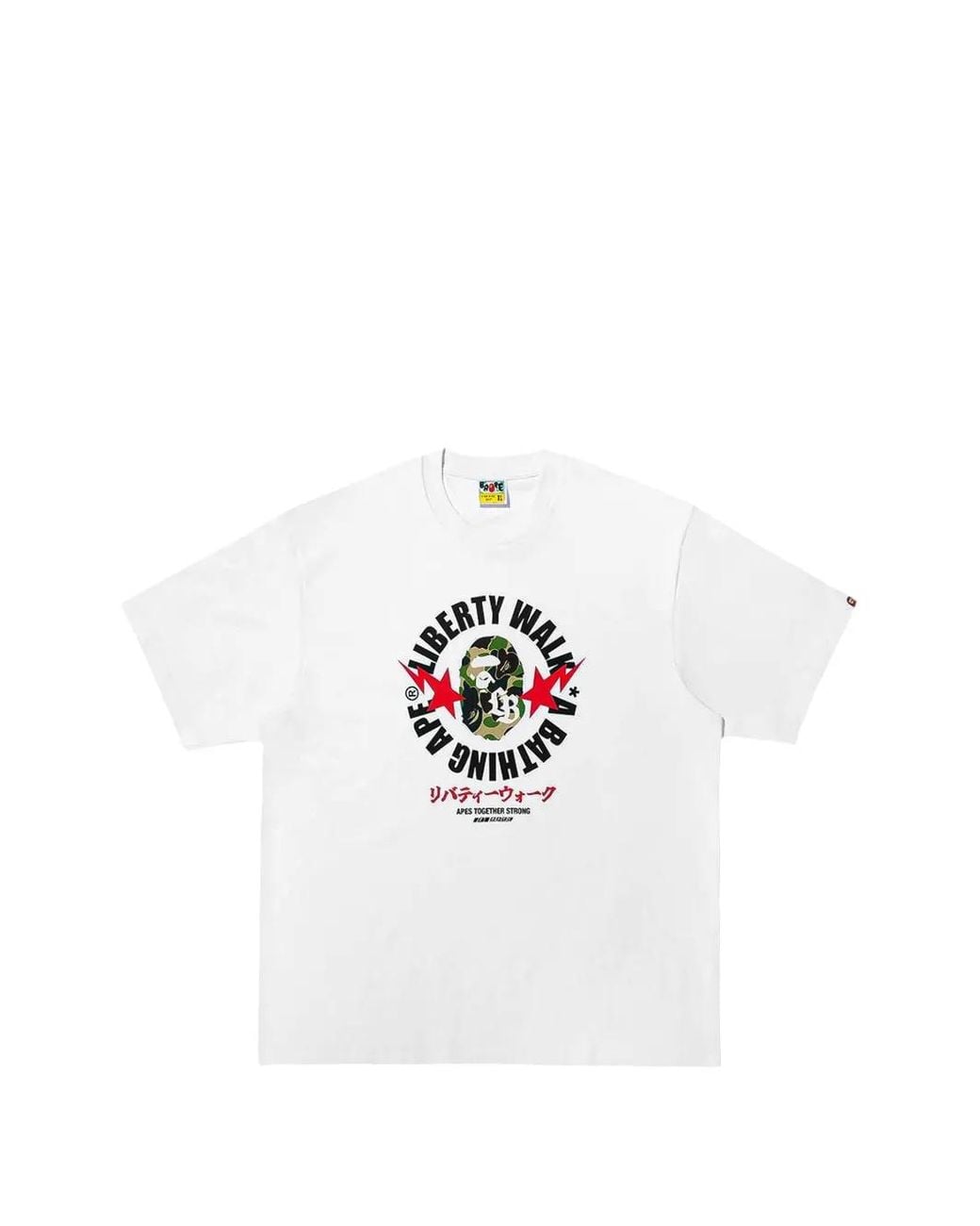 A Bathing Ape White X Liberty Walk T-Shirt Abc Camo Busy Works for men