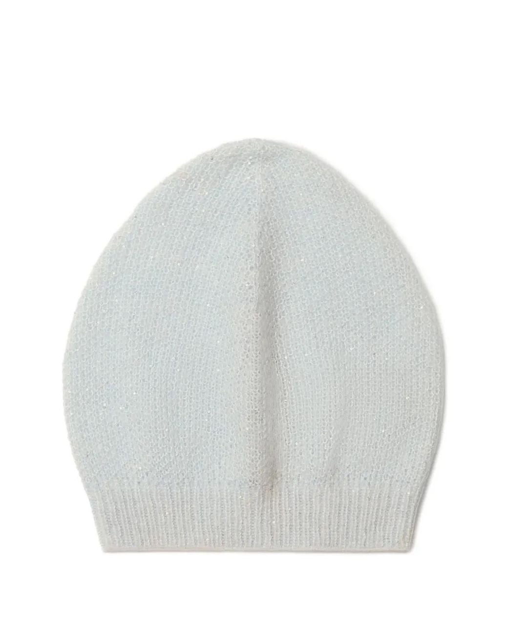 Fabiana Filippi White Ribbed Beanie Hat