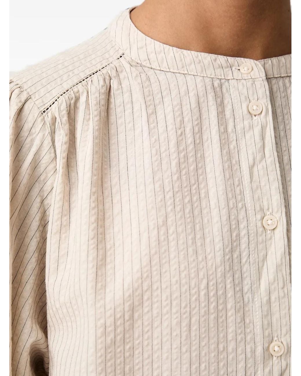Marc O' Polo Natural Striped Seersucker Blouse
