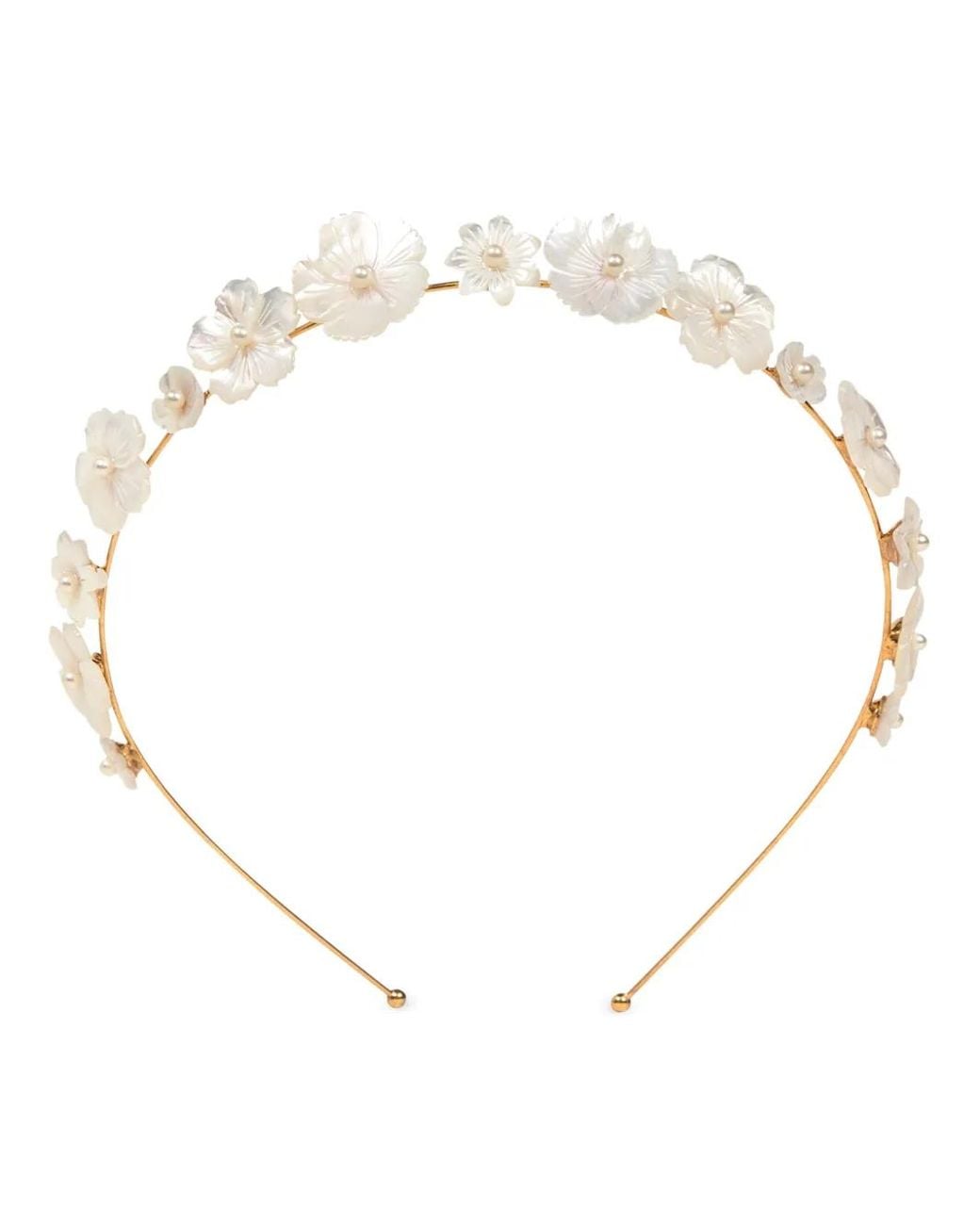 Jennifer Behr White Jenna Floral-Appliqués Headband