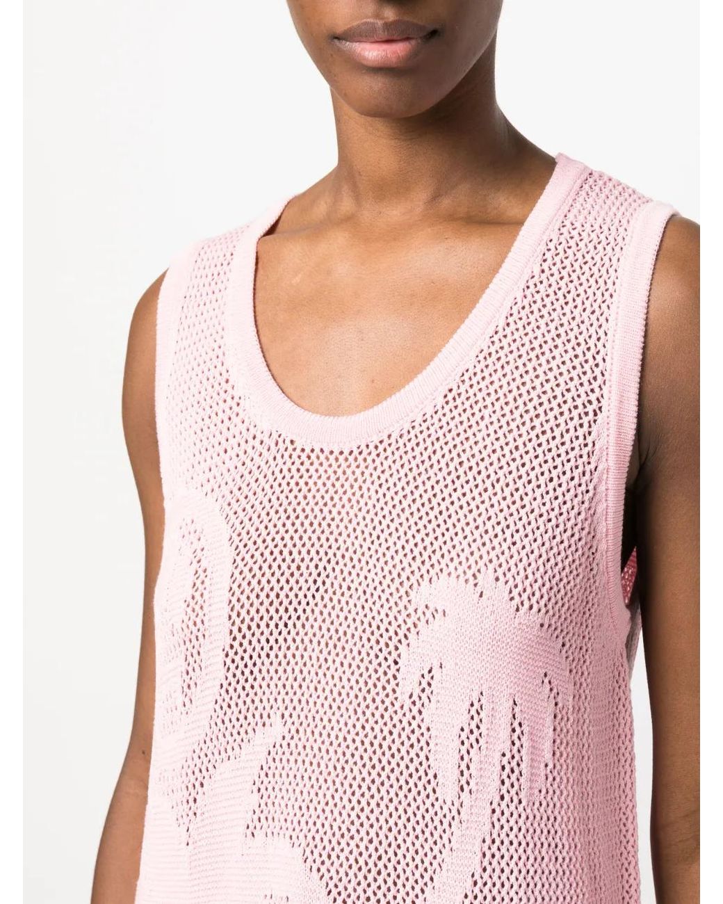 Barrow Pink Intarsia-Knit Palm Tree Top