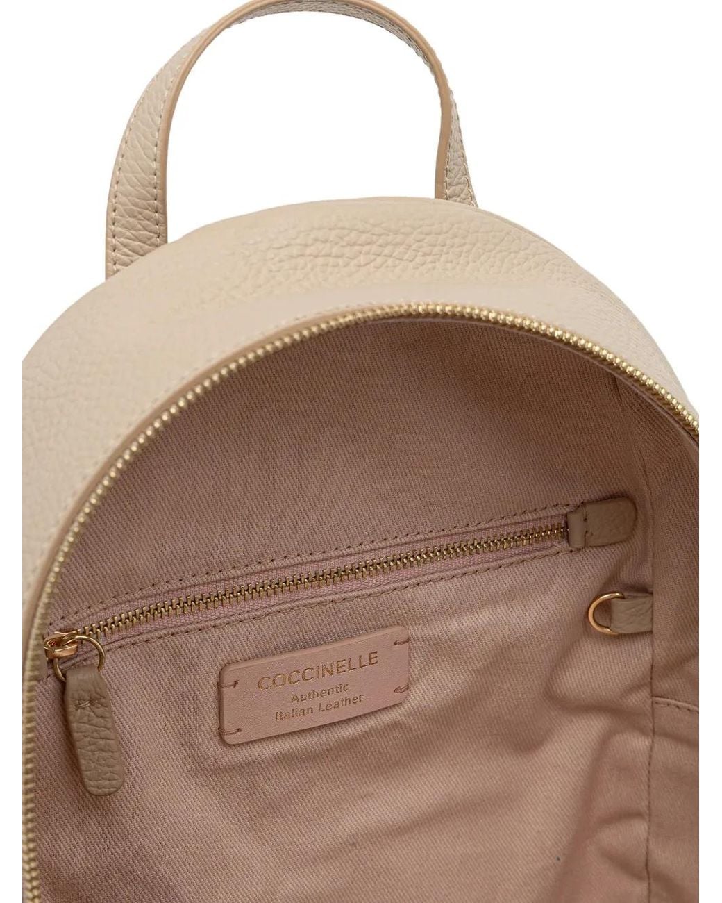 Coccinelle Natural Grained-Leather Backpack