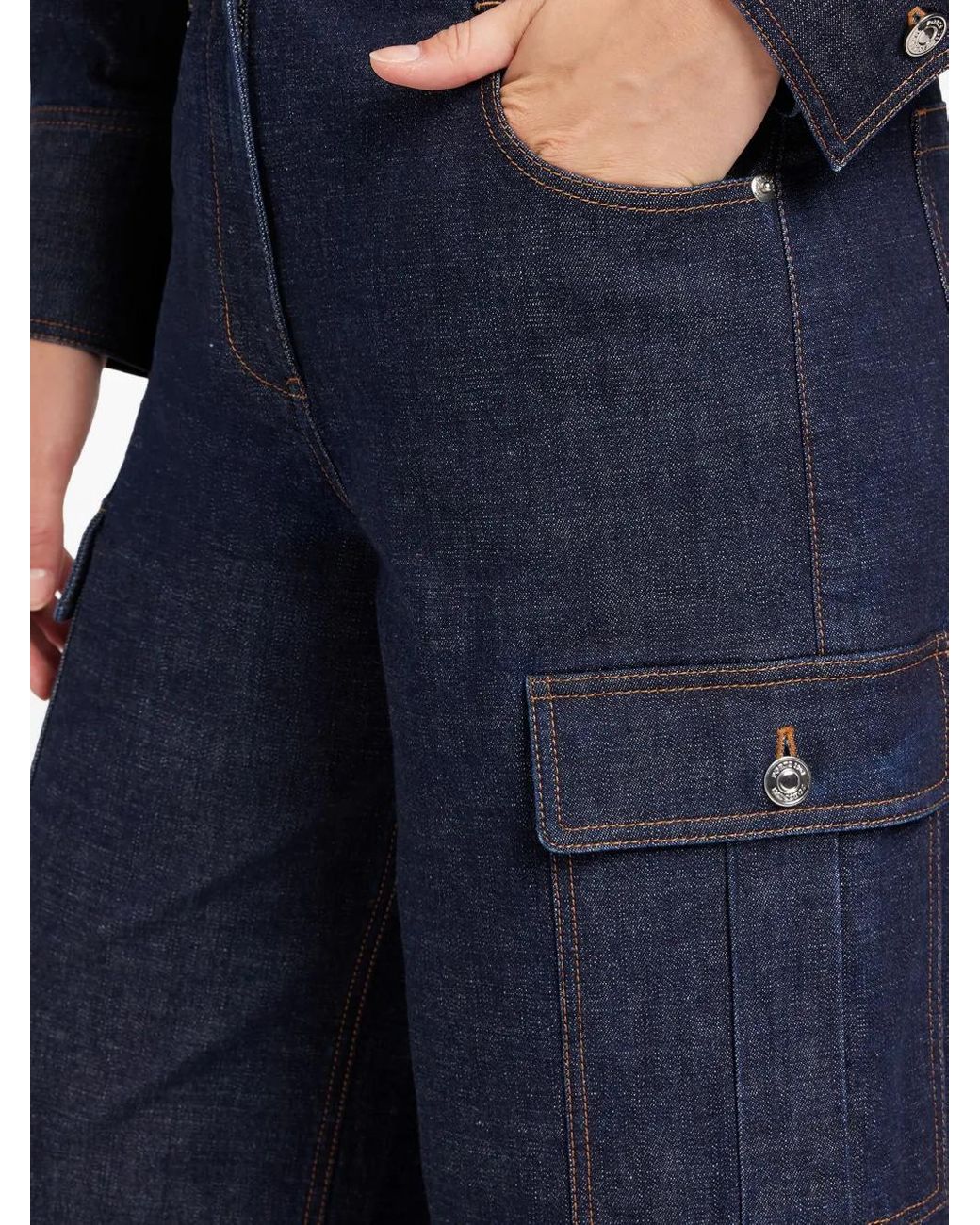Ports 1961 Blue Cargo-Pocket Jeans