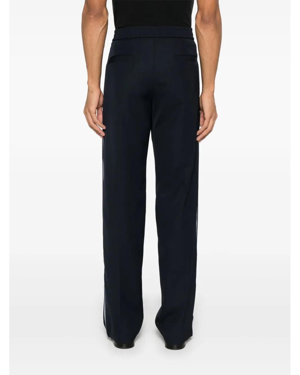 Gucci Blue Logo-Patch Trousers for men