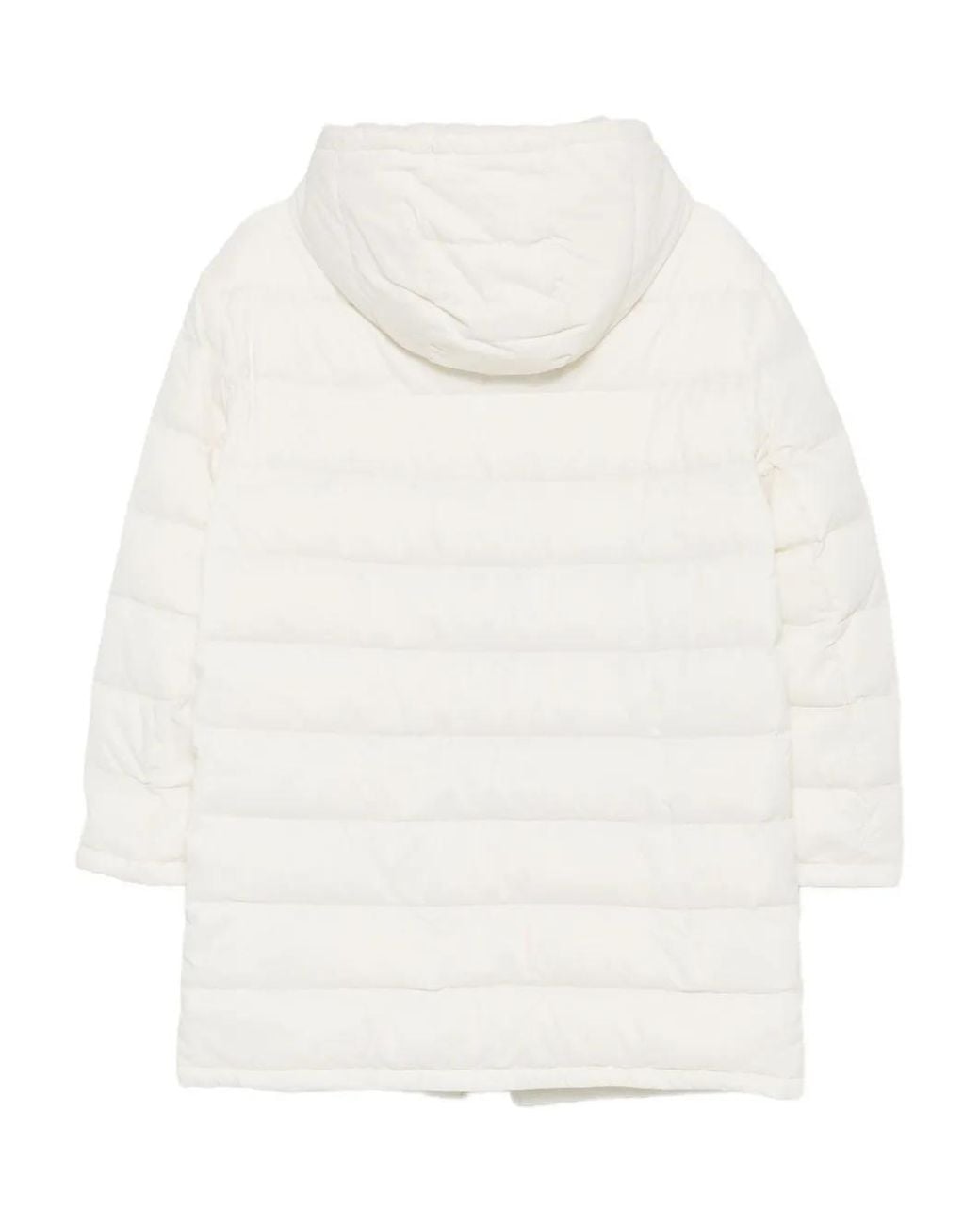 Liska White Hooded Quilted Jacket
