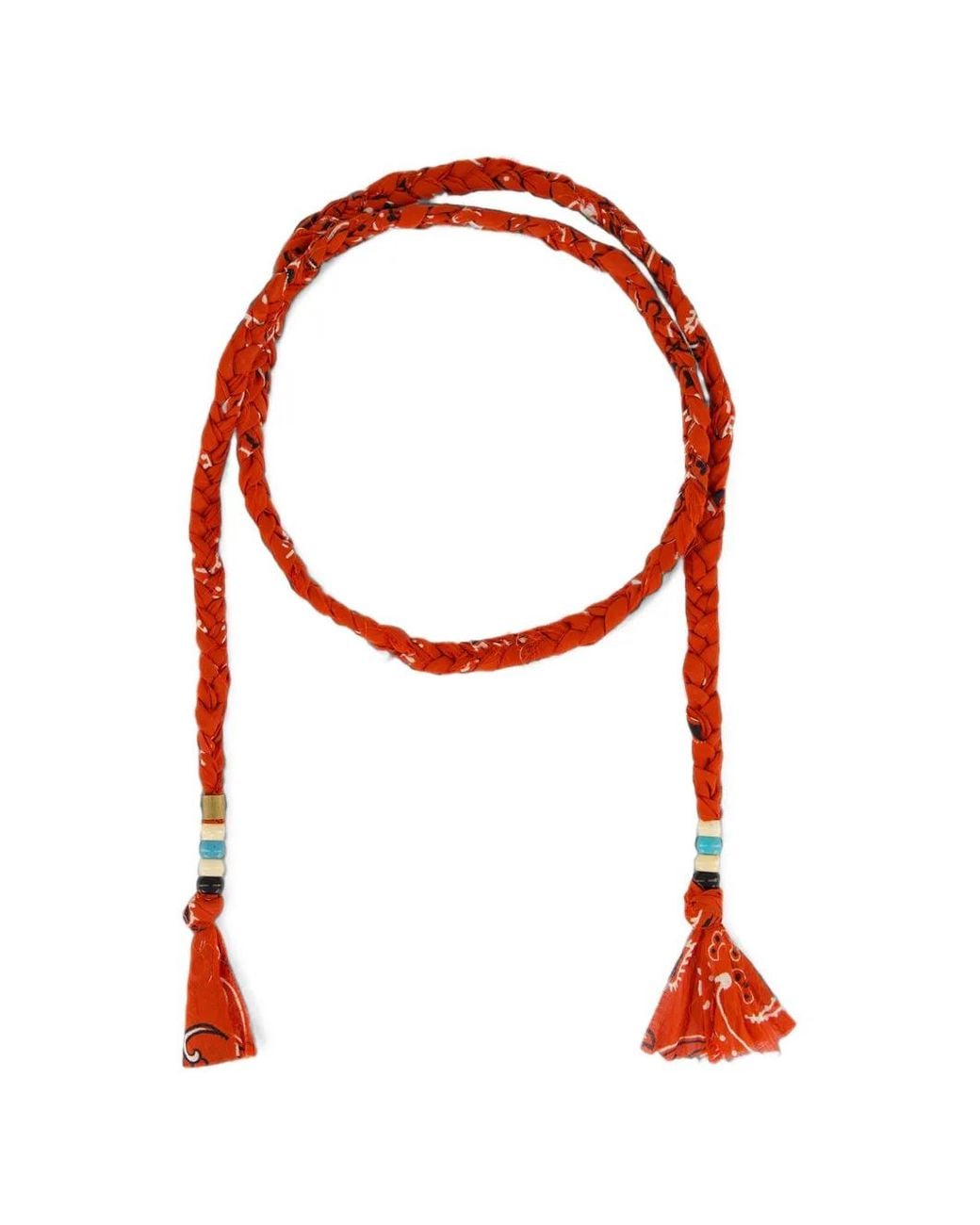 Alanui Red Braided Bandana Necklace