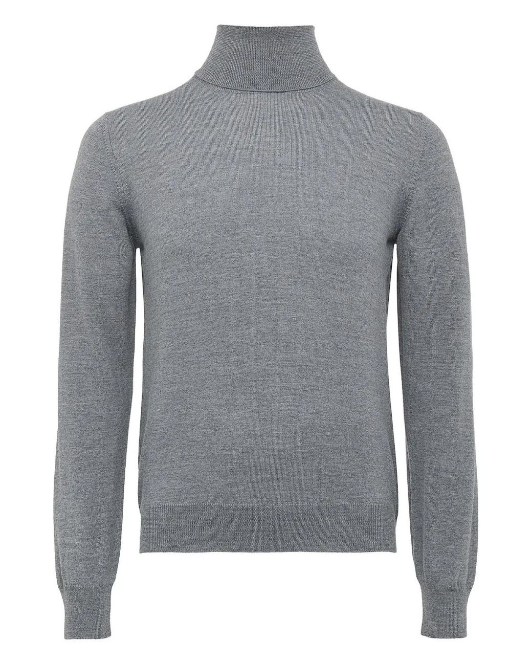 Barba Napoli Blue Turtleneck Wool Sweater for men