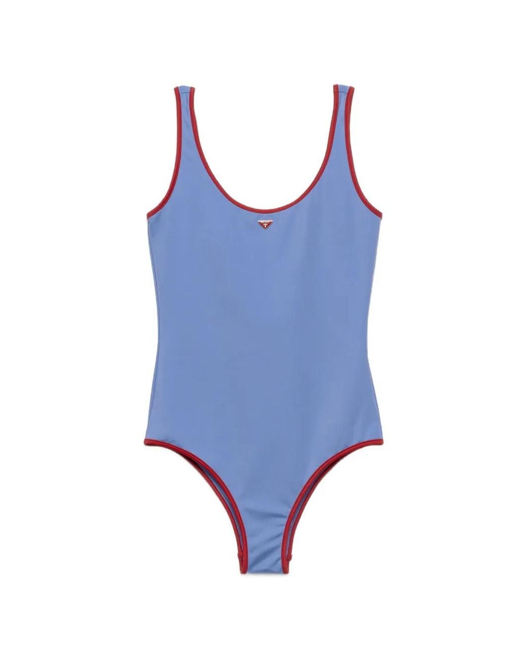 Prada Blue Jersey One-Piece Swimsuit