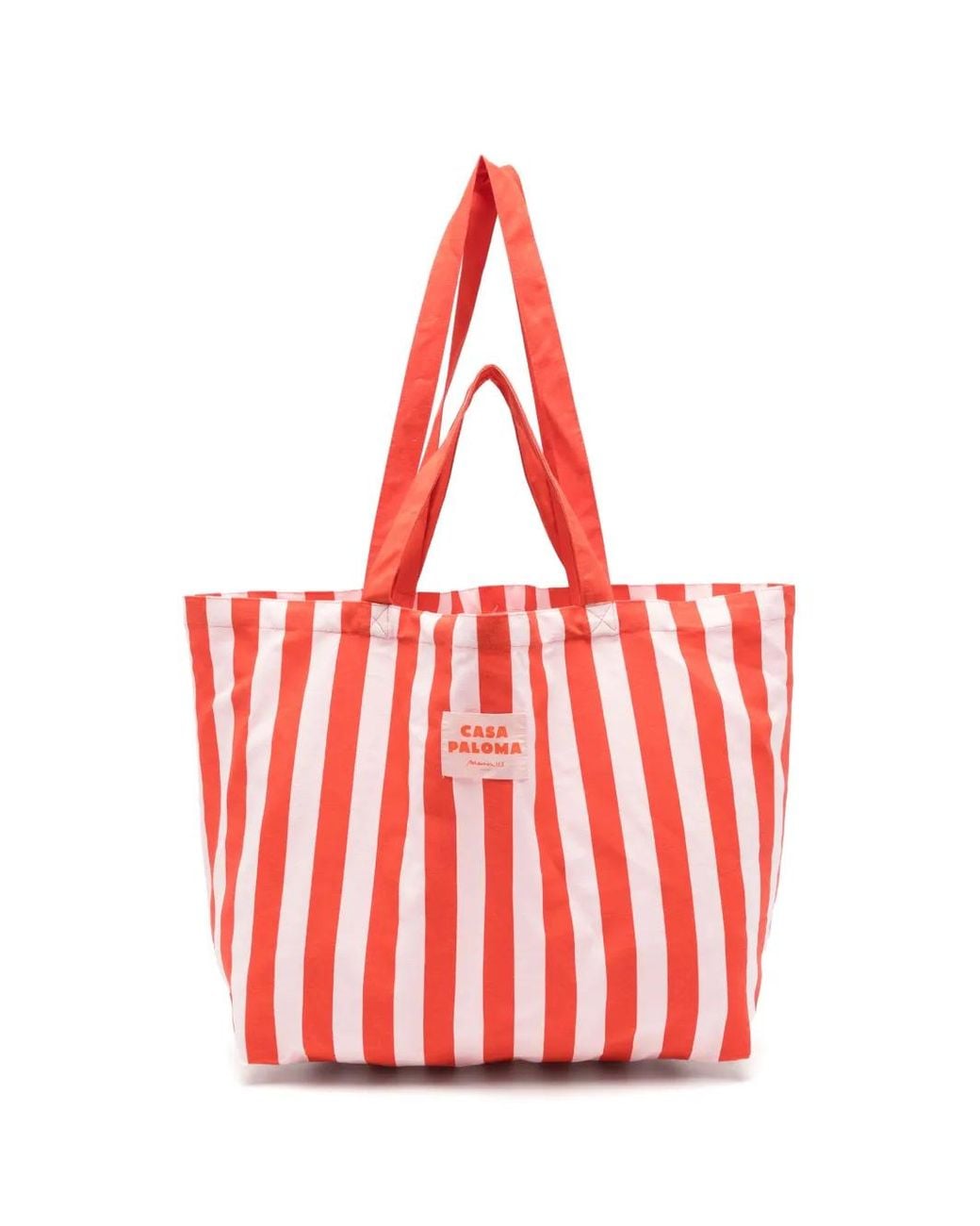 MAISON 123 Red Casa Paloma Striped Tote Bag