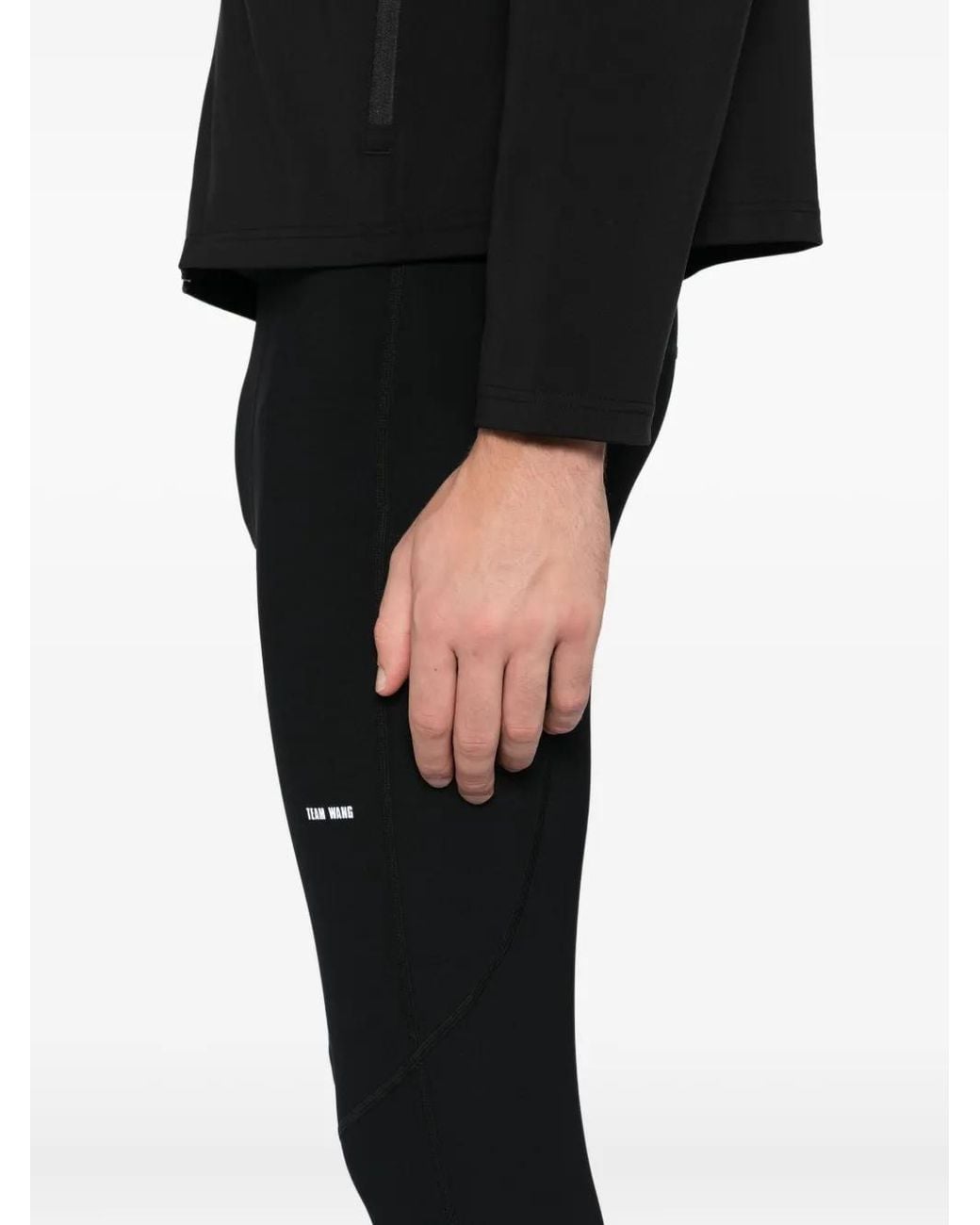 TEAM WANG design Black Logo-Printed Performance Leggings for men