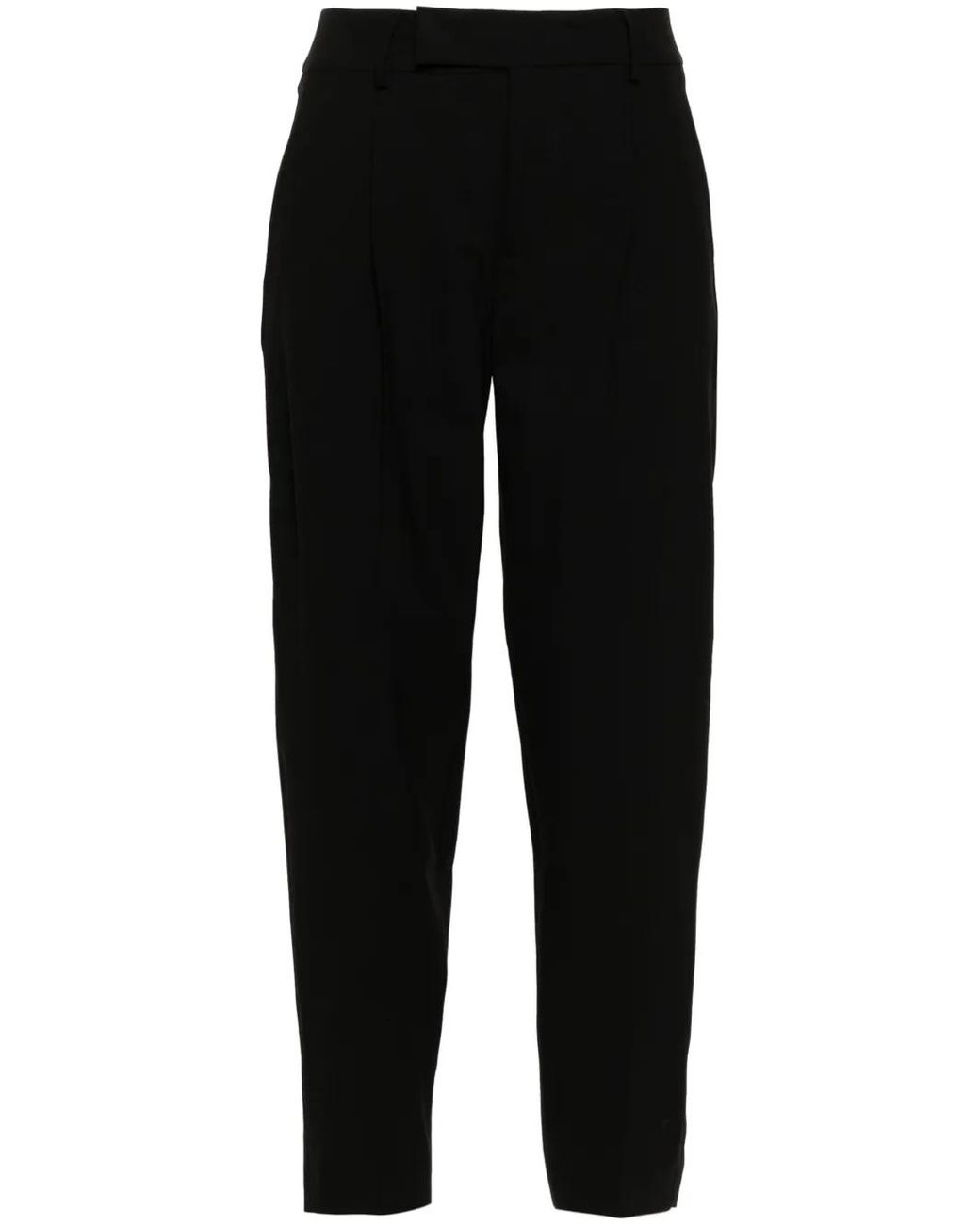 PT Torino Black Crepe Tailored Trousers