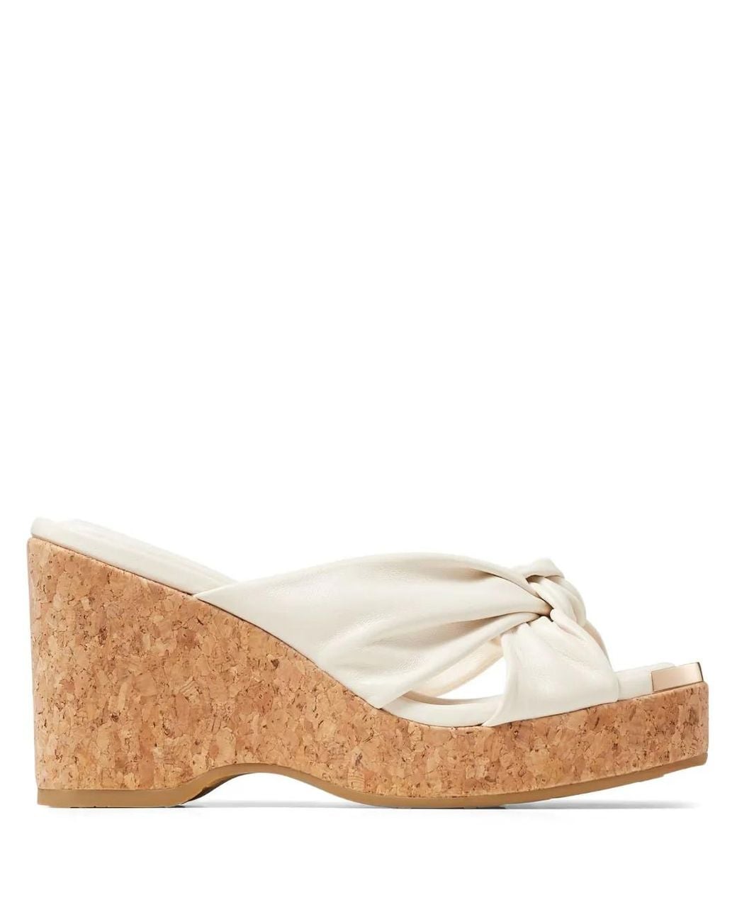 Jimmy Choo Natural 95Mm Avenue Wedge Sandals