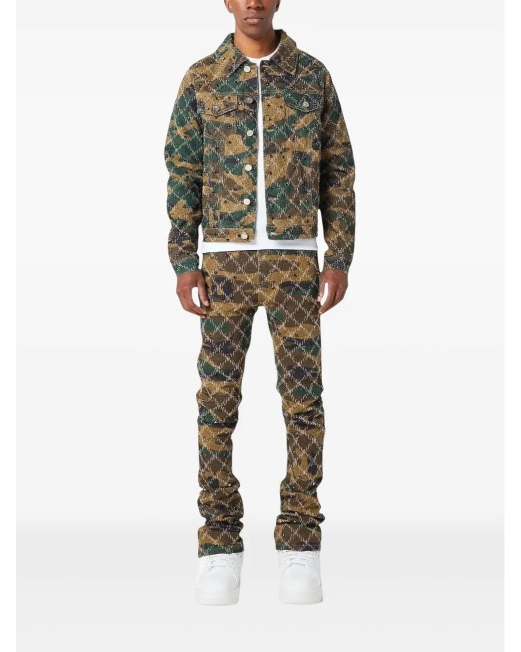ジャケット・アウター guapi camo embellished denim jacket s GUAPI Camo Embellished Denim Jacket in Green for Men | Lyst