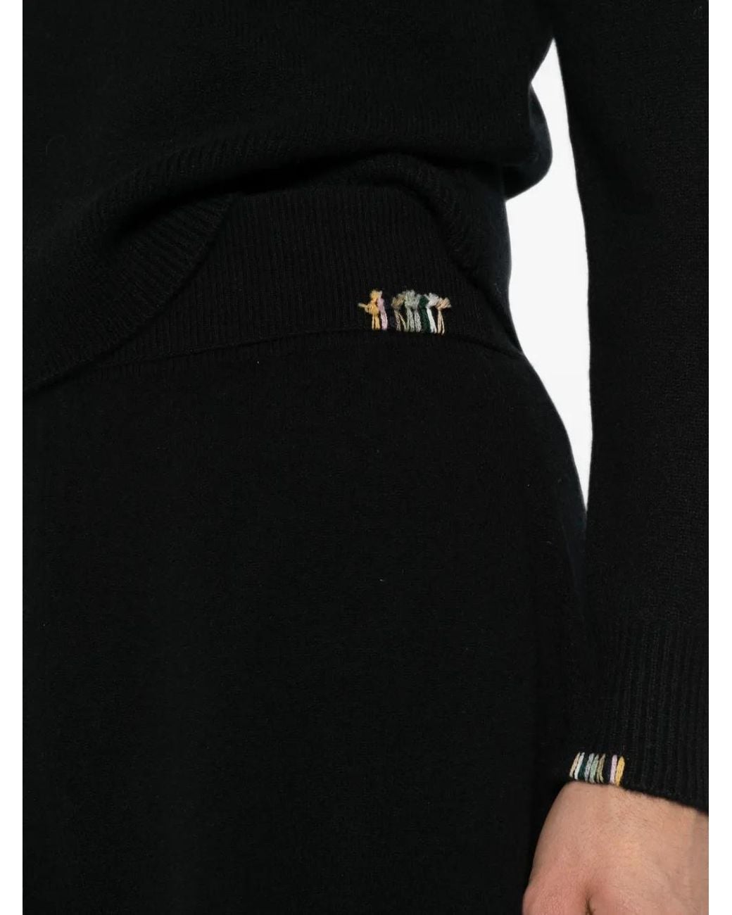 Extreme Cashmere Black Cashmere A-Line Skirt