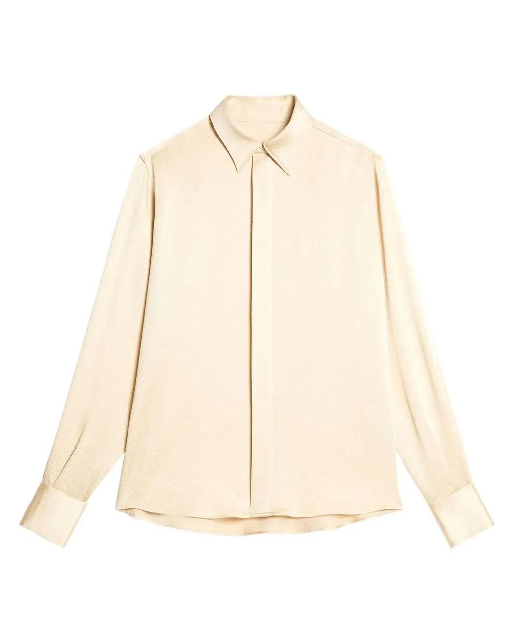 AMI Natural Silk Finish Long-Sleeve Shirt