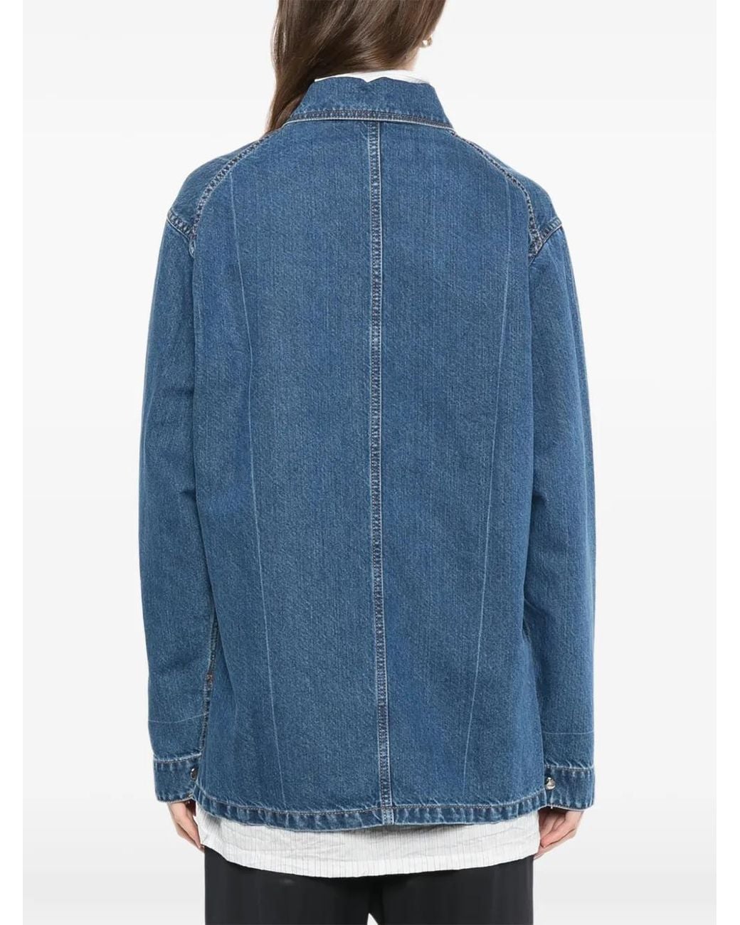 Setchu Blue Exposed-Seam Pockets Jacket