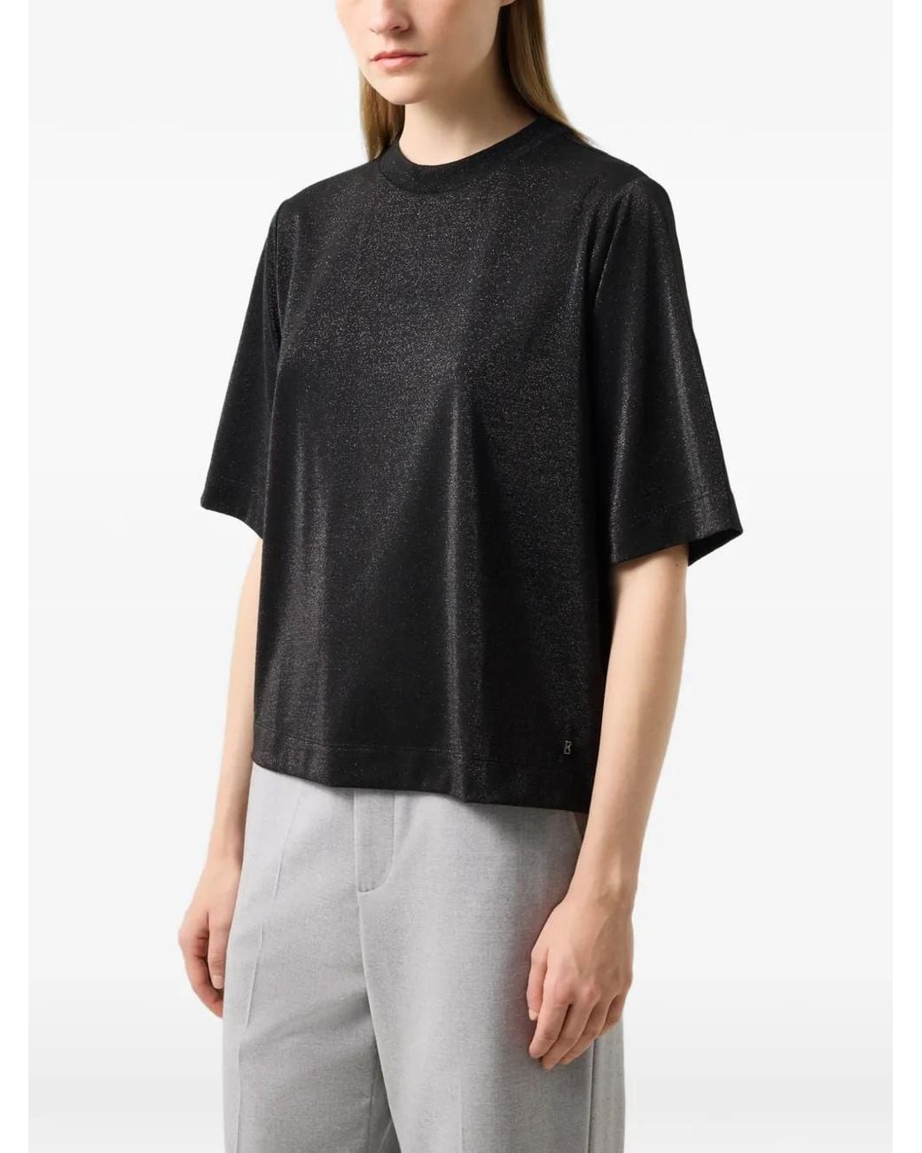 Bogner Black Dorothy Shimmer-Effect T-Shirt