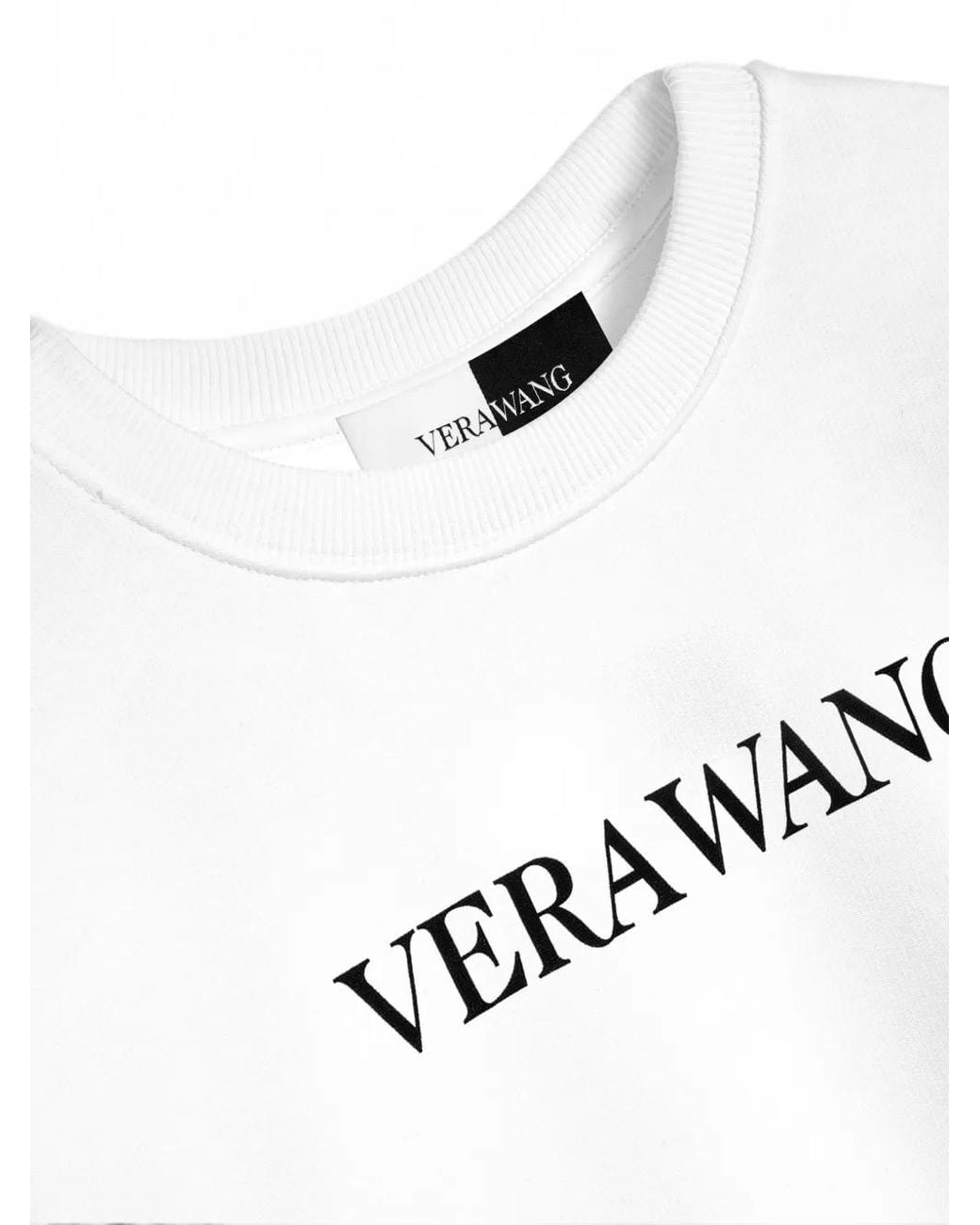 Sudadera De Algodón Con Logo Estampado Vera Wang de color White