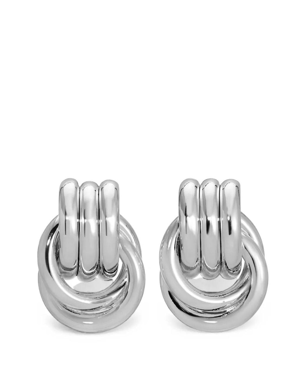 Heaven Mayhem White Baby Knot Earrings