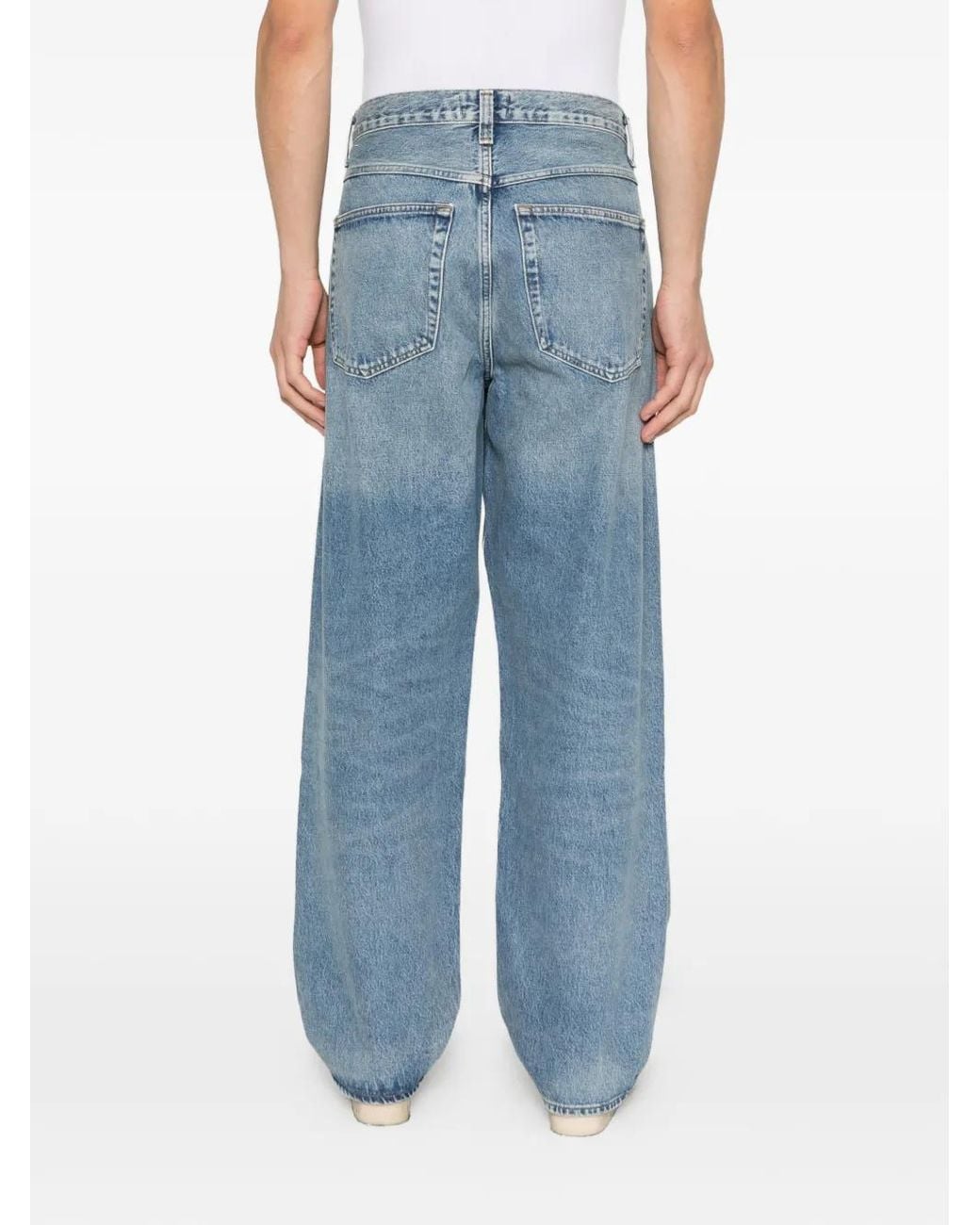 Agolde Blue Faded-Effect Straight-Leg Jeans for men