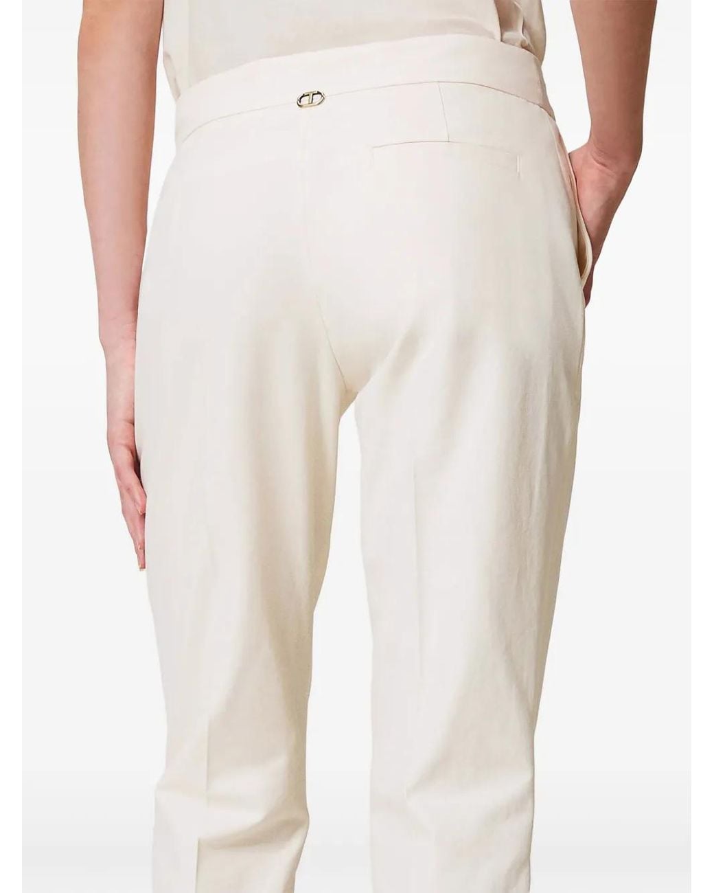 Twinset Straight Broek in het White
