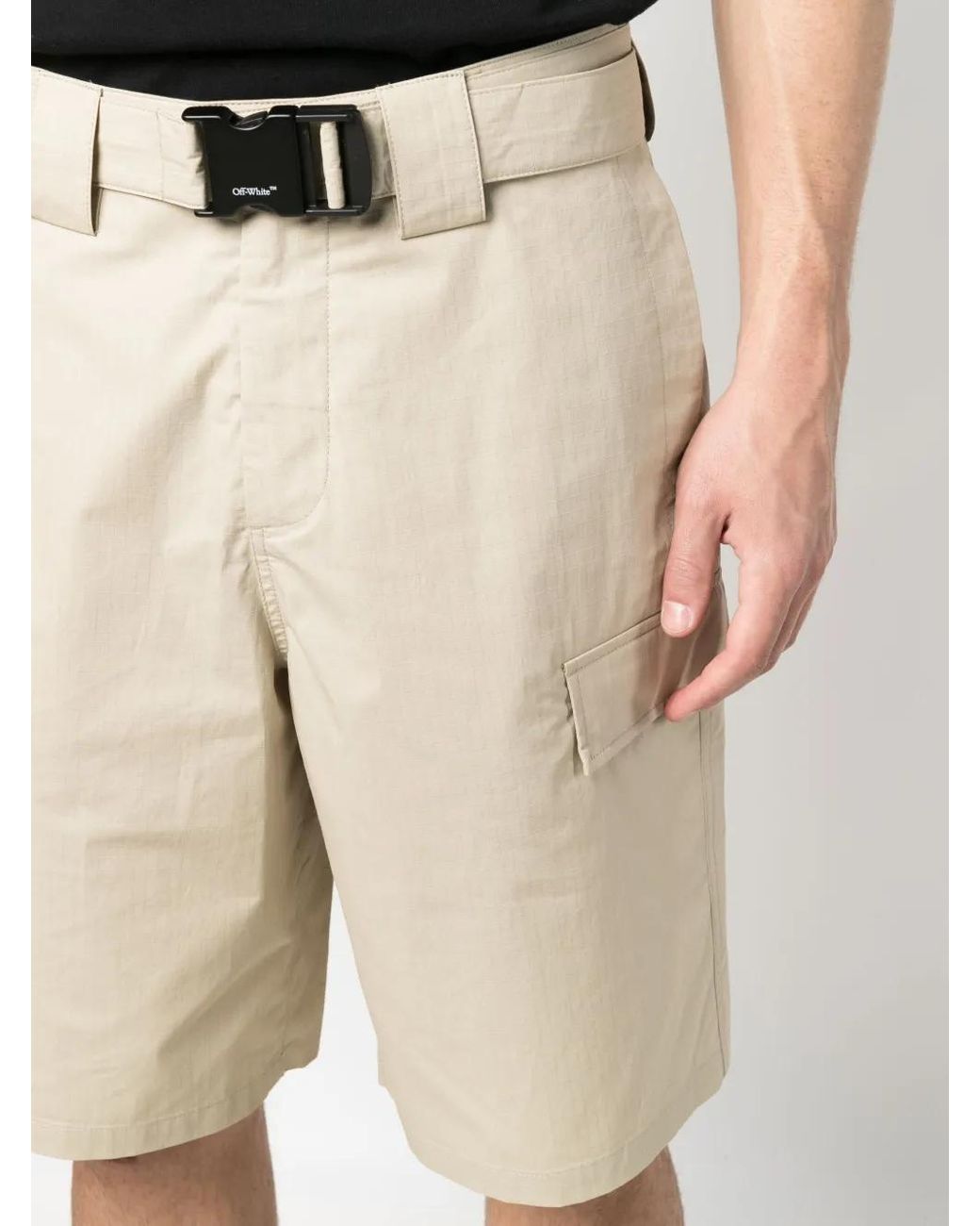 Off-White c/o Virgil Abloh Natural High-Waisted Bermuda Shorts for men
