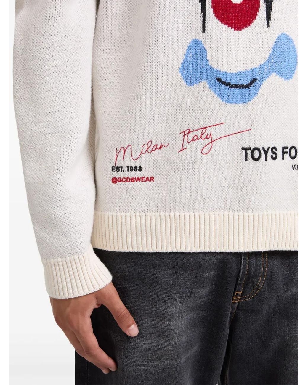 Gcds White Clown Sweater for men