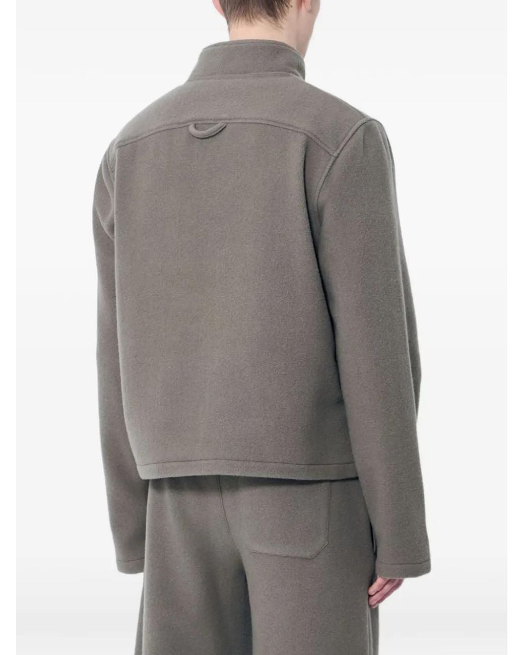 Rier Gray Fleece Quarter-Zip Sweatshirt for men