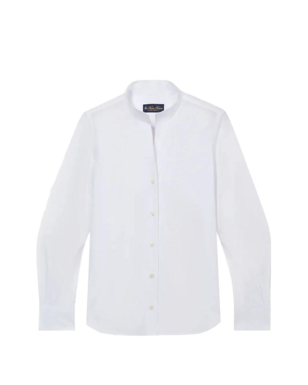 Brooks Brothers White Stand Collar Poplin Shirt