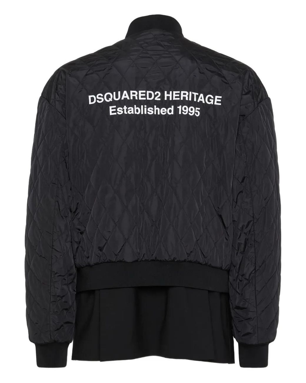 DSquared² Black Quilted Bomber Jacket for men