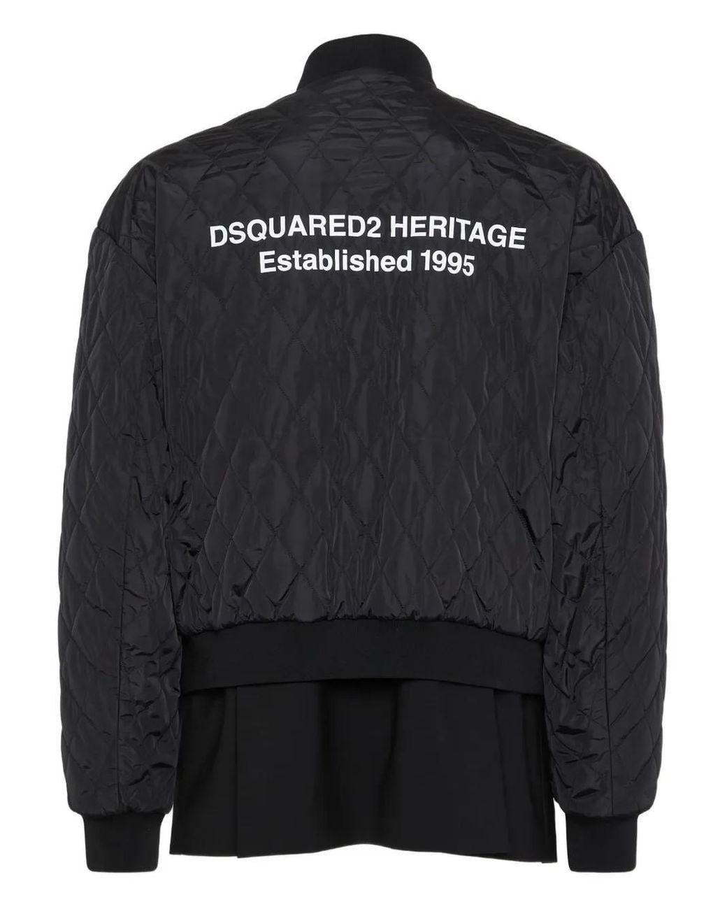 DSquared² Black Quilted Bomber Jacket for men