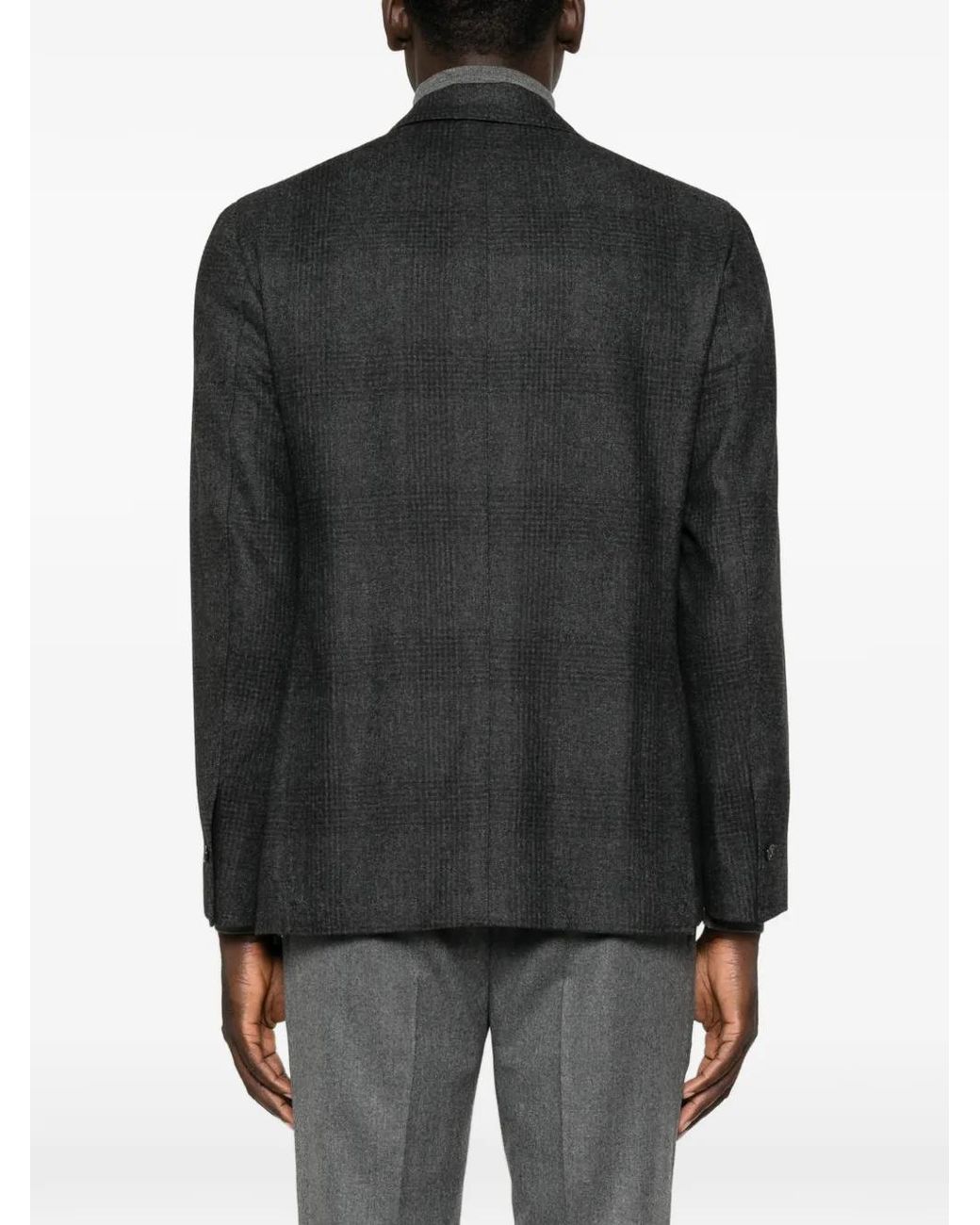 Barba Napoli Black Blazer À Carreaux for men