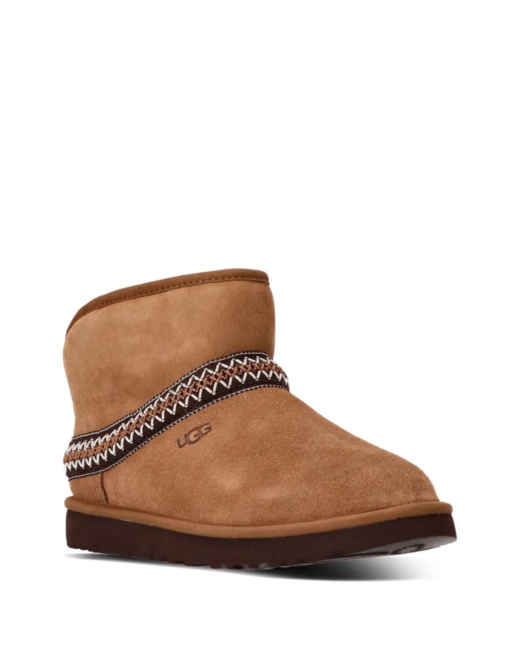 Ugg Brown "Classic Mini Crescent" Ankle Boots