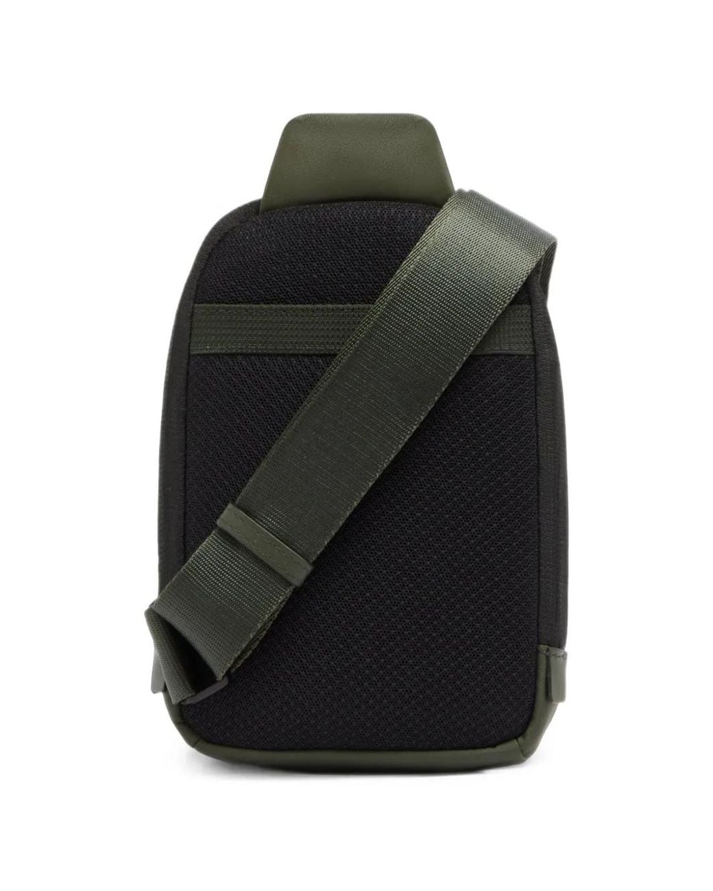 Piquadro Black Logo-Plaque Panelled Messenger Bag for men