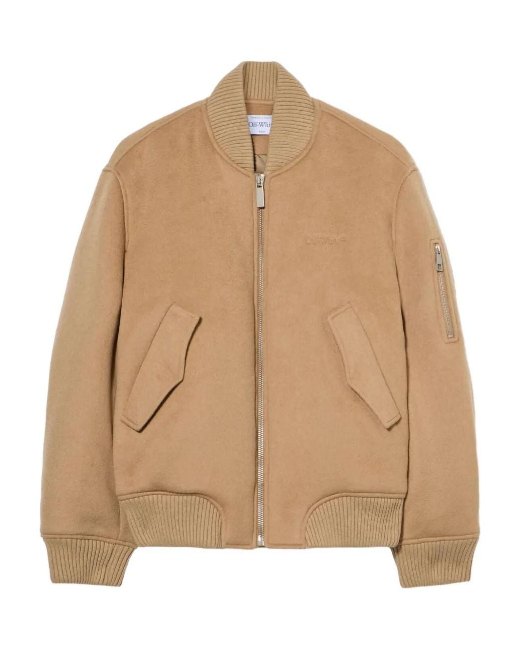 Off-White c/o Virgil Abloh Natural Quote Bomber Jacket
