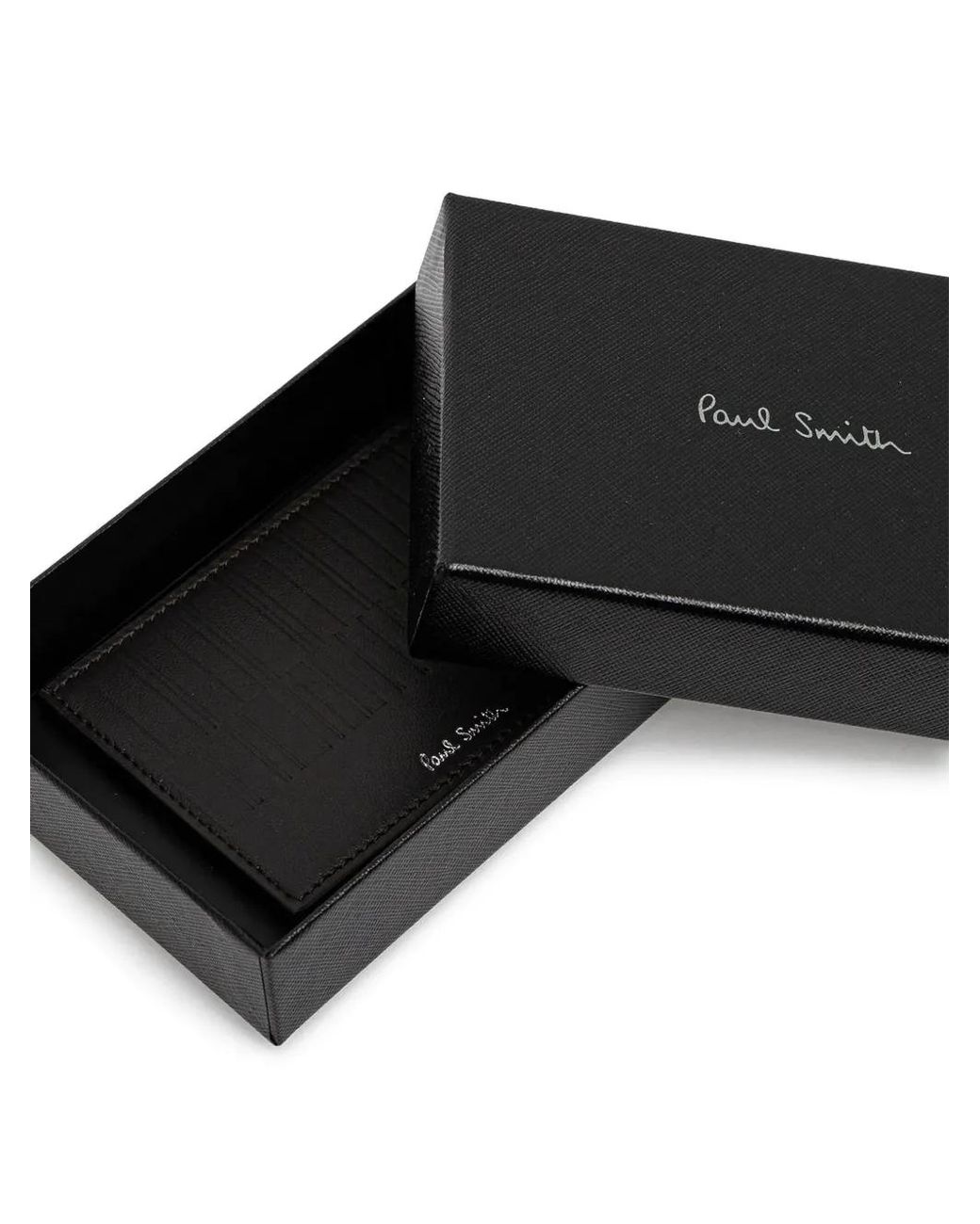 Paul Smith White Shadow Stripe Leather Cardholder for men