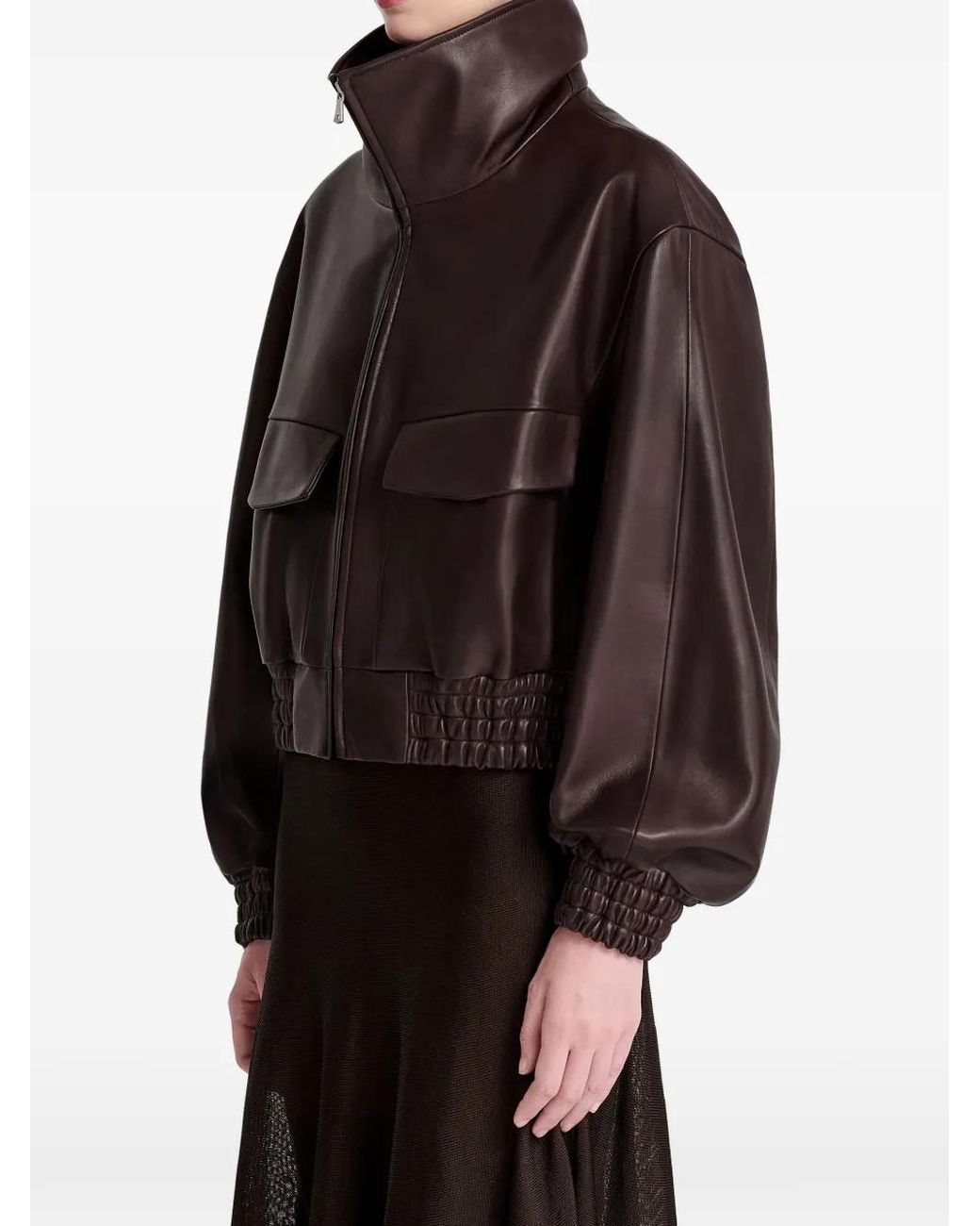 Nour Hammour Brown Ellery Aviator Bomber Jacket
