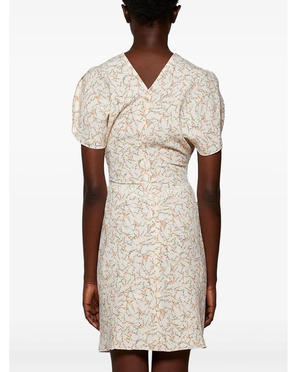 Victoria Beckham Natural Gathered-Waist Mini Dress