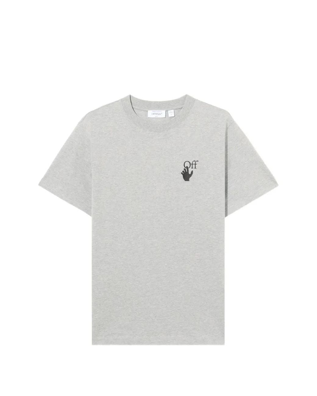 Off-White c/o Virgil Abloh Gray Logo-Print T-Shirt for men