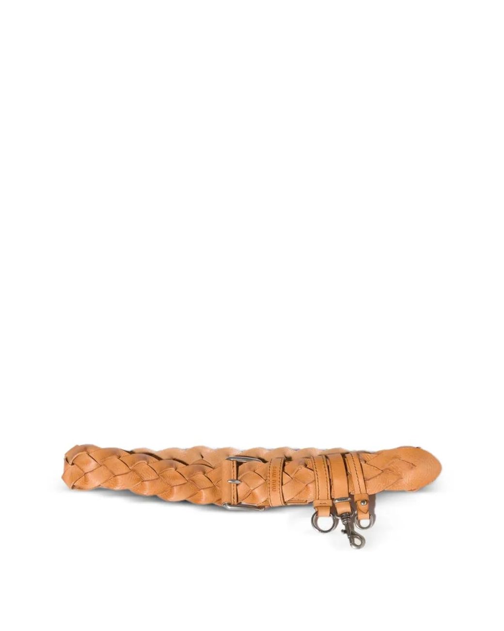Miu Miu White Braided Leather Belt