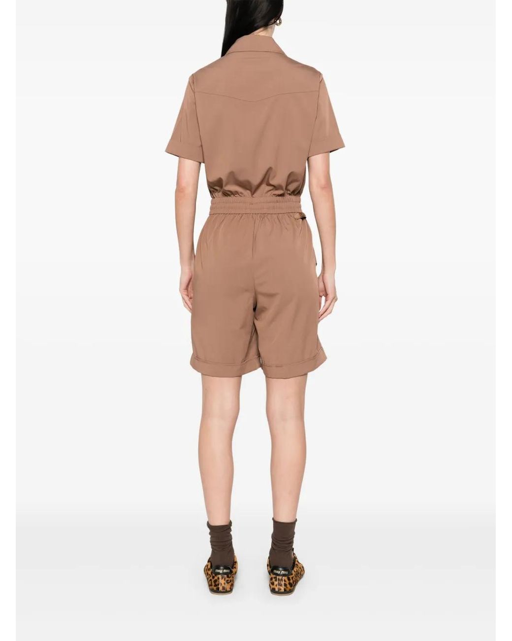 Liu Jo Brown Half-Zip Playsuit