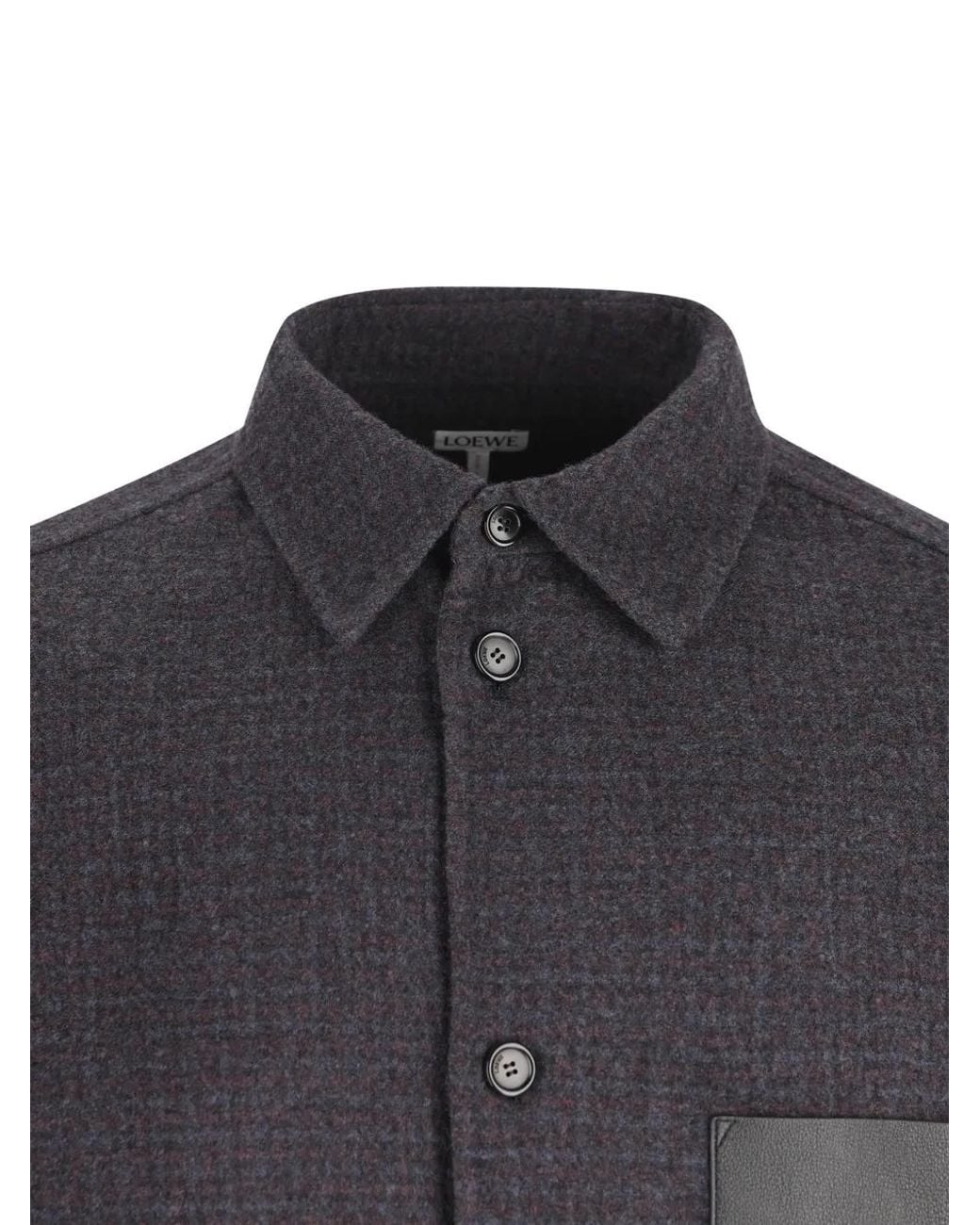 Loewe Gray Leather-Pocket Jacket for men