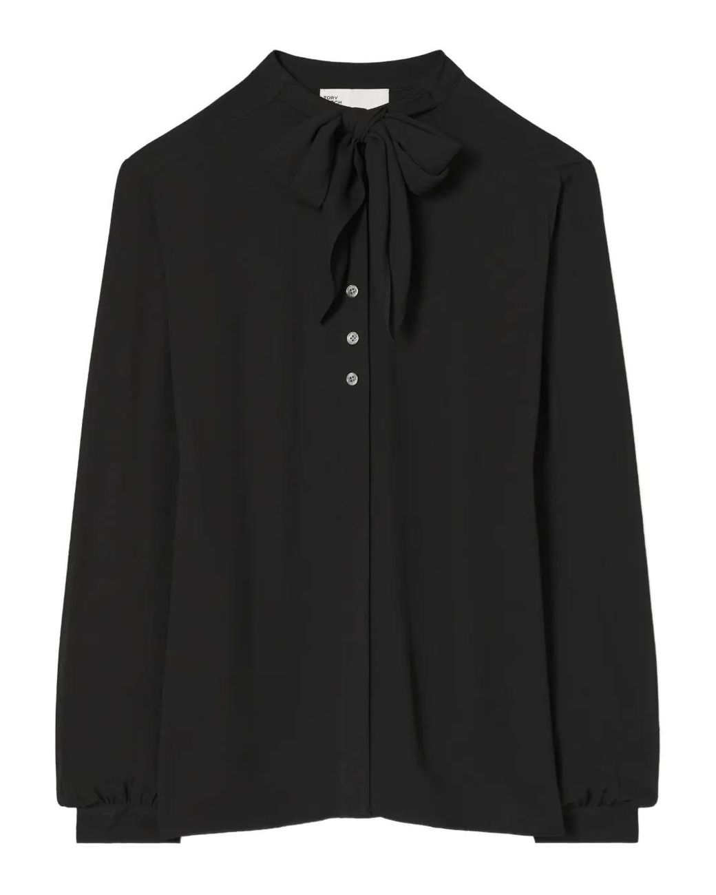 Tory Burch Black Bow Georgette Blouse
