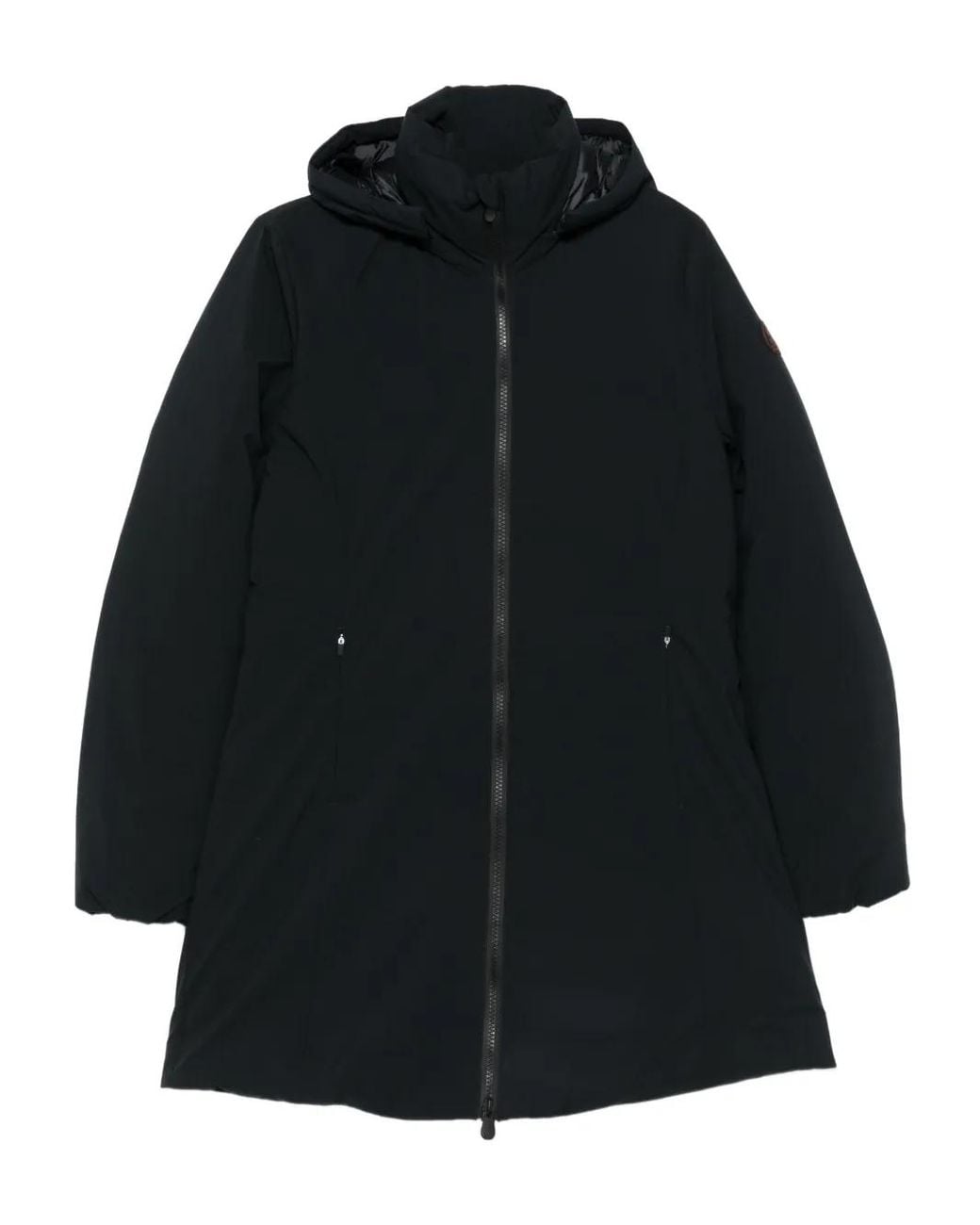 Save The Duck Black Rachel Hooded Zip-Up Coat